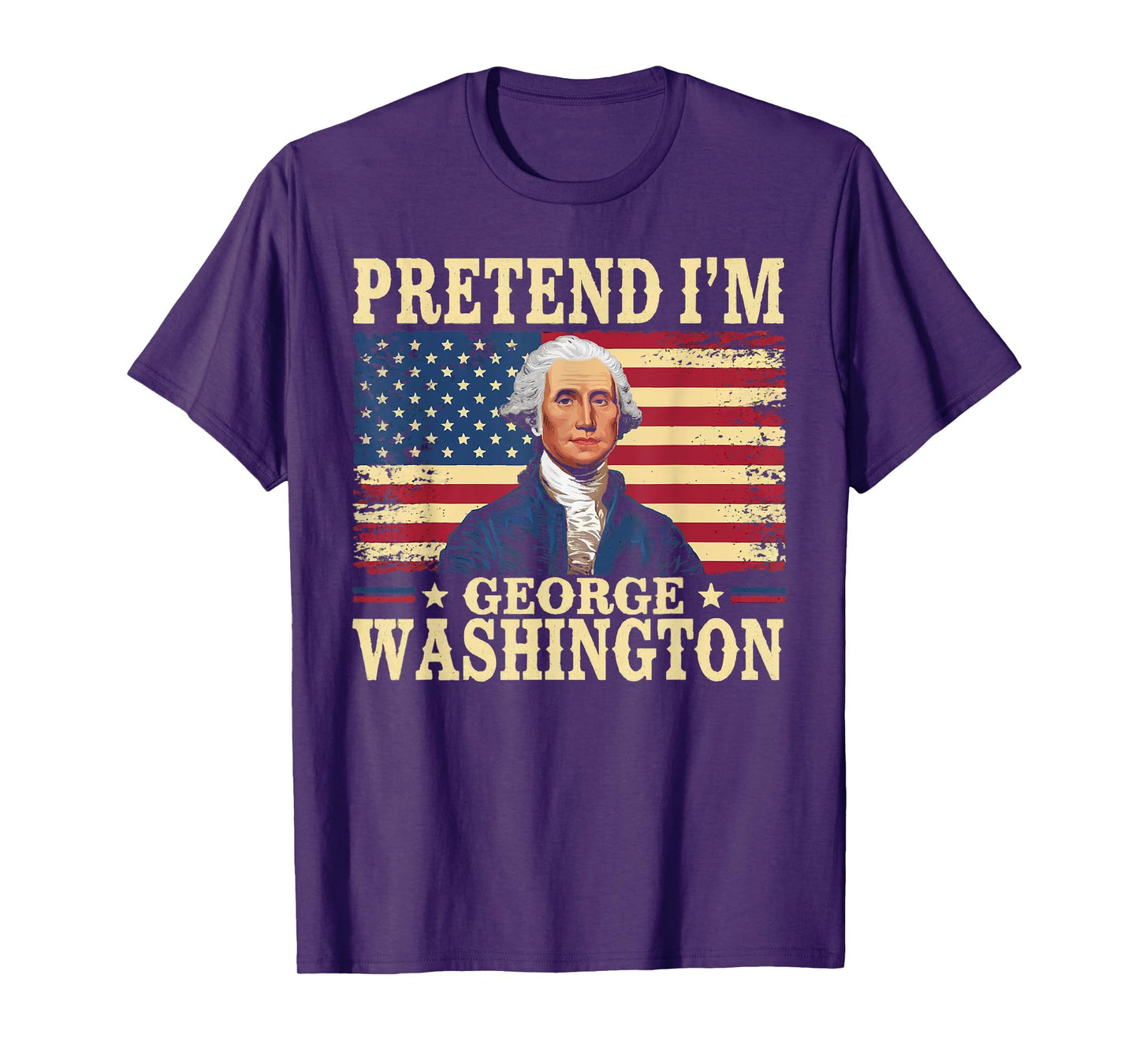 Pretend I'm George Washington Vintage Halloween Costume T-Shirt