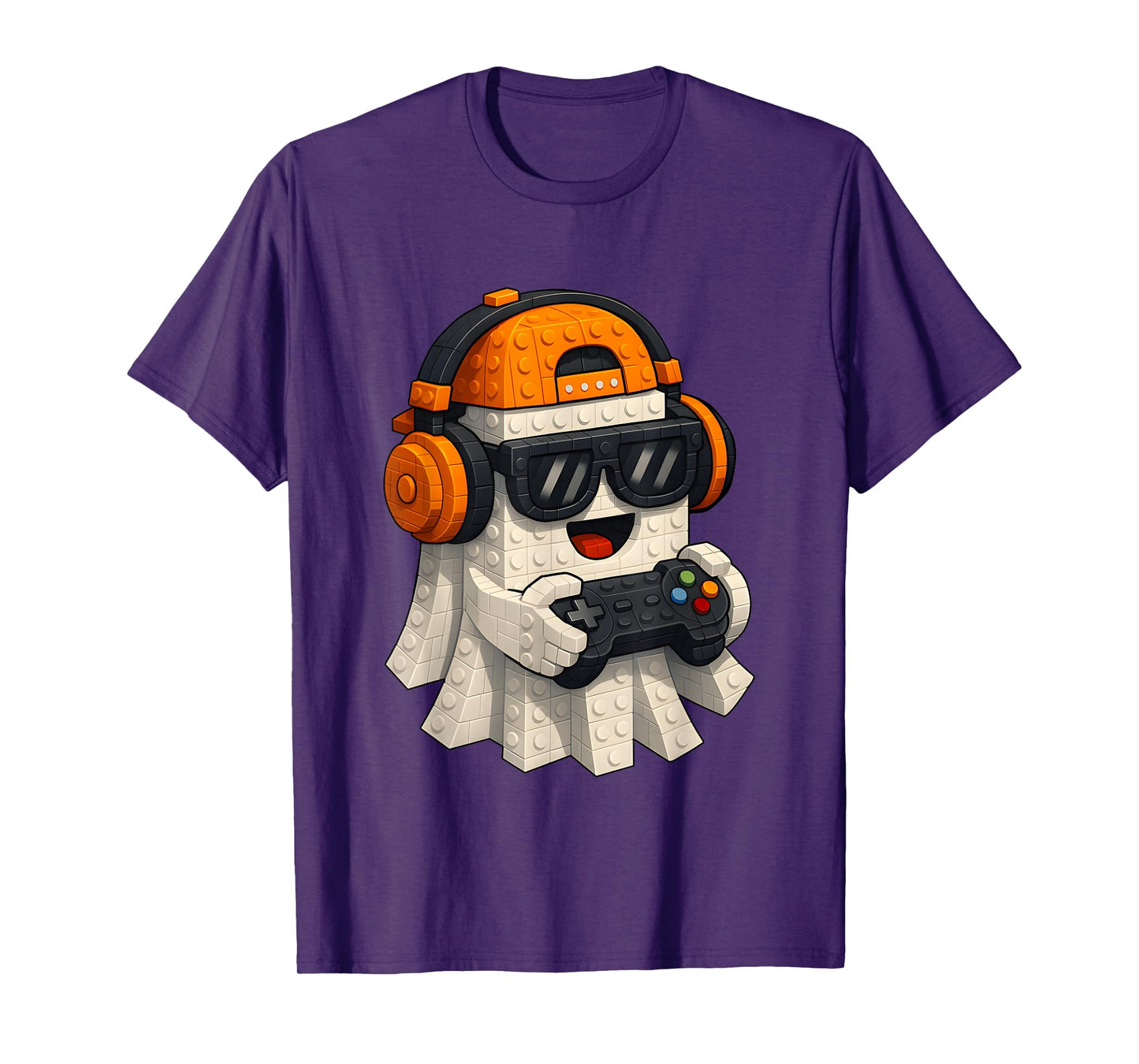 Building Brick Boo Gaming Halloween Costumes Kids Boys T-Shirt