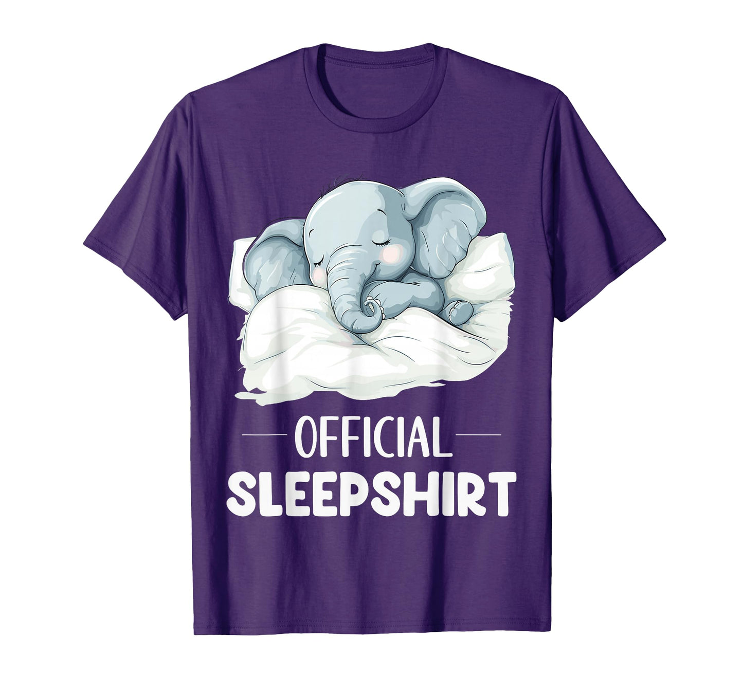 Official Sleepshirt Sleeping Elephant Animal Lovers Pajama T-Shirt