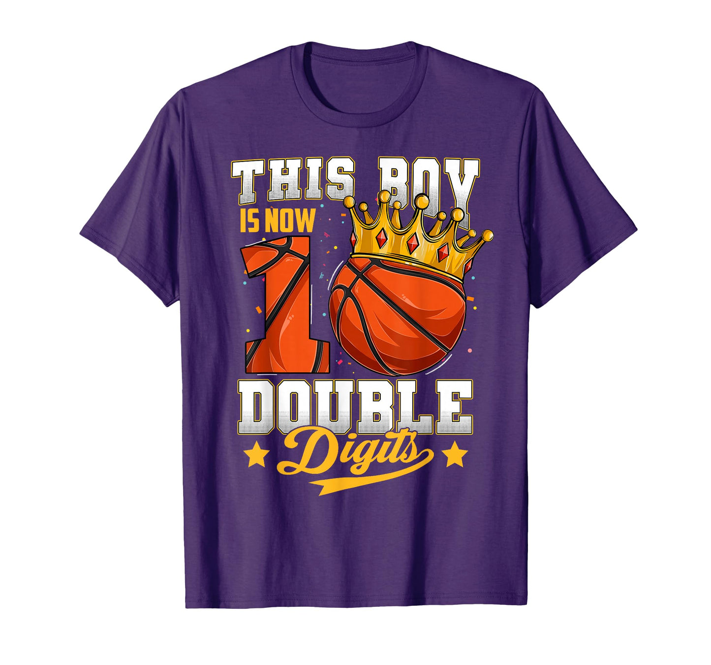 This Boy Double Digits Ten Basketball 10 Year Old Birthday T-Shirt
