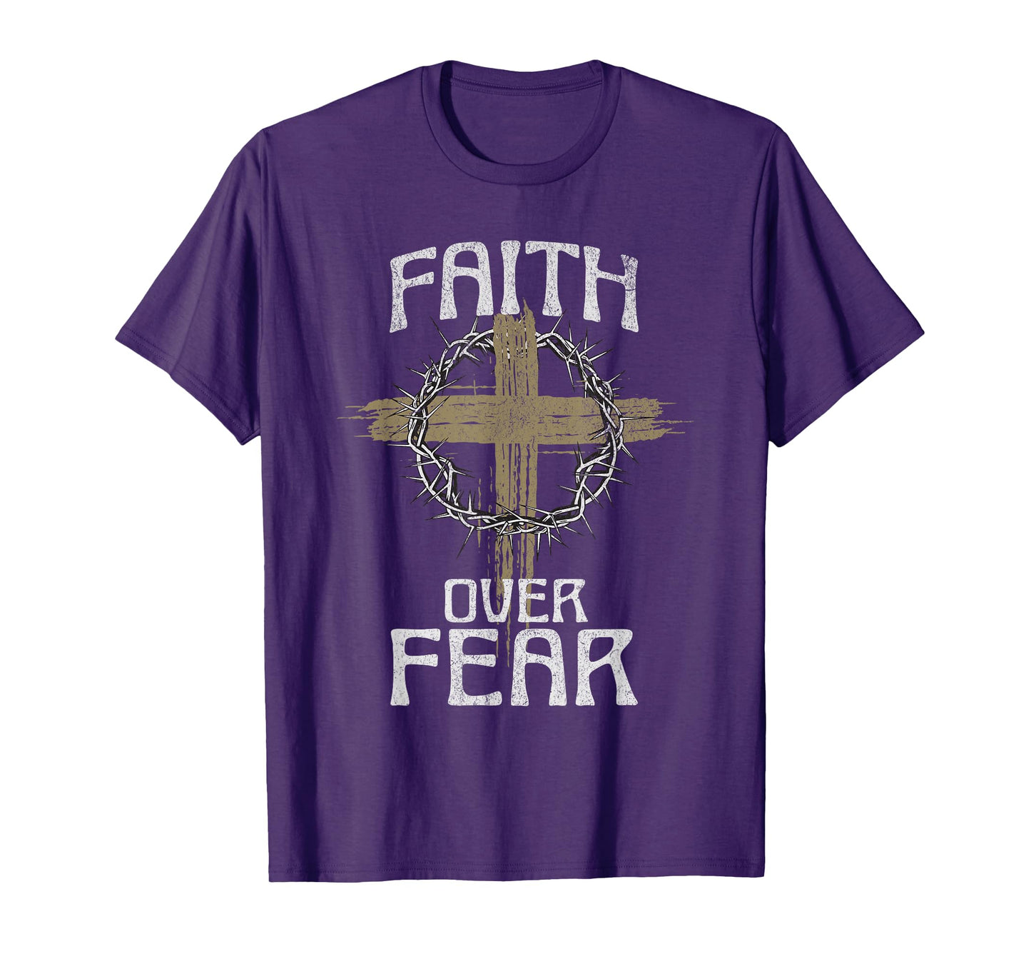 Faith Over Fear Jesus Christ Christian Cross God Bible T-Shirt