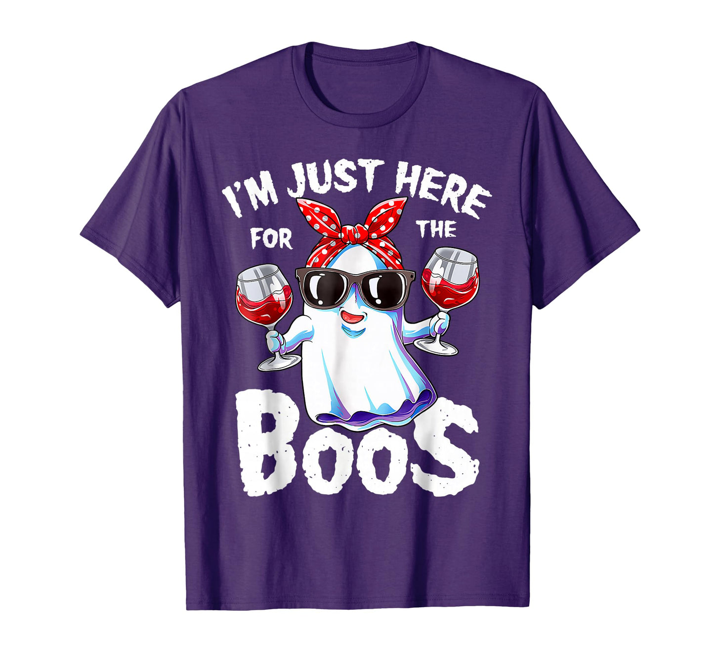 I'm Just Here for The Boos Halloween Women Ghost Cute Funny T-Shirt