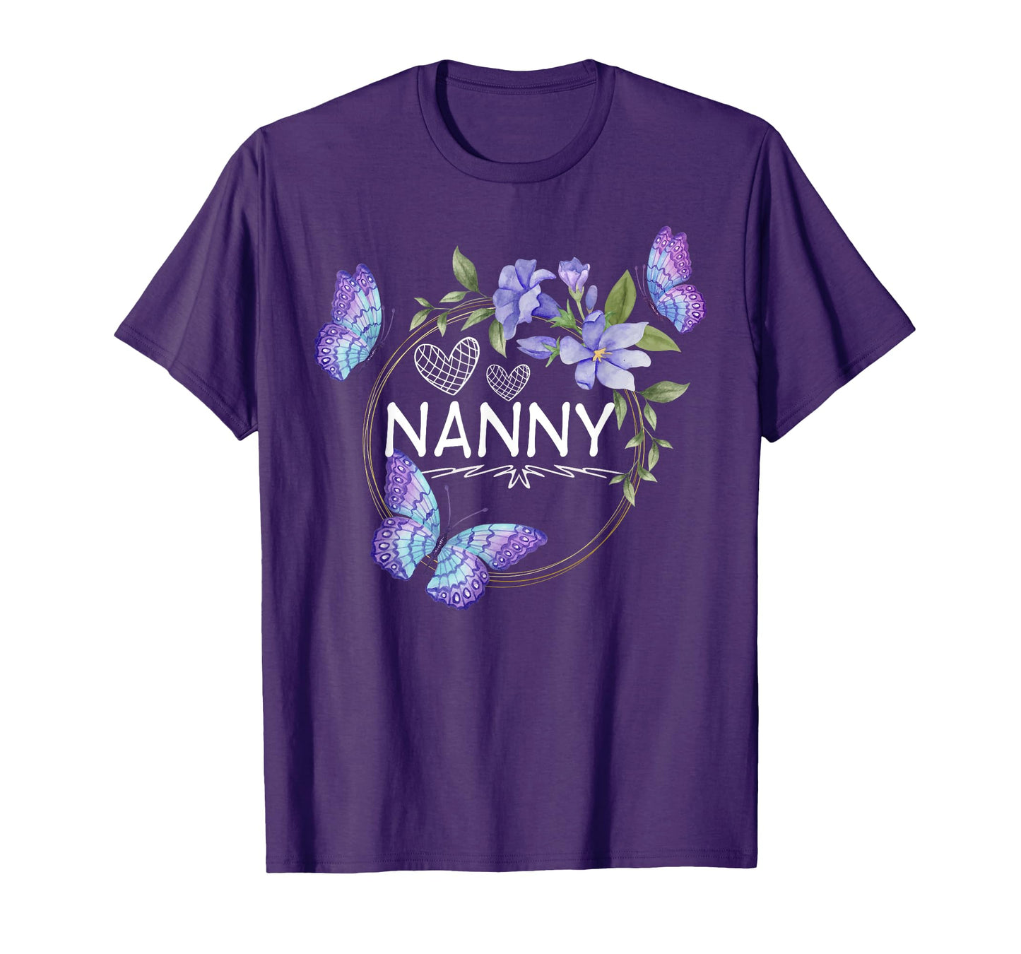 Nanny shirt For Women with butterflies Mother's Day T-Shirt