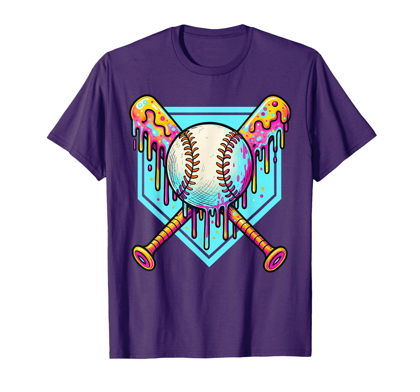 Baseball Drip For Boys Ice Cream Drip Youth Boys Baseball T-Shirt
