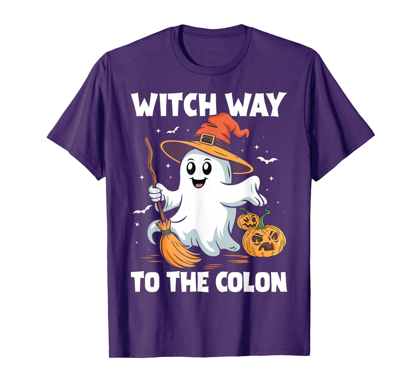 Witch Way to the Colon Cute Ghost Halloween Endoscopy Nurse T-Shirt