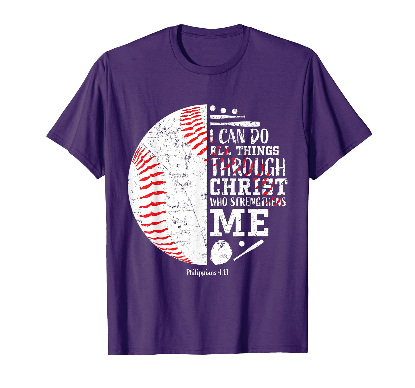 Christian Baseball Philippians 4:13 I Can Do All Things T-Shirt