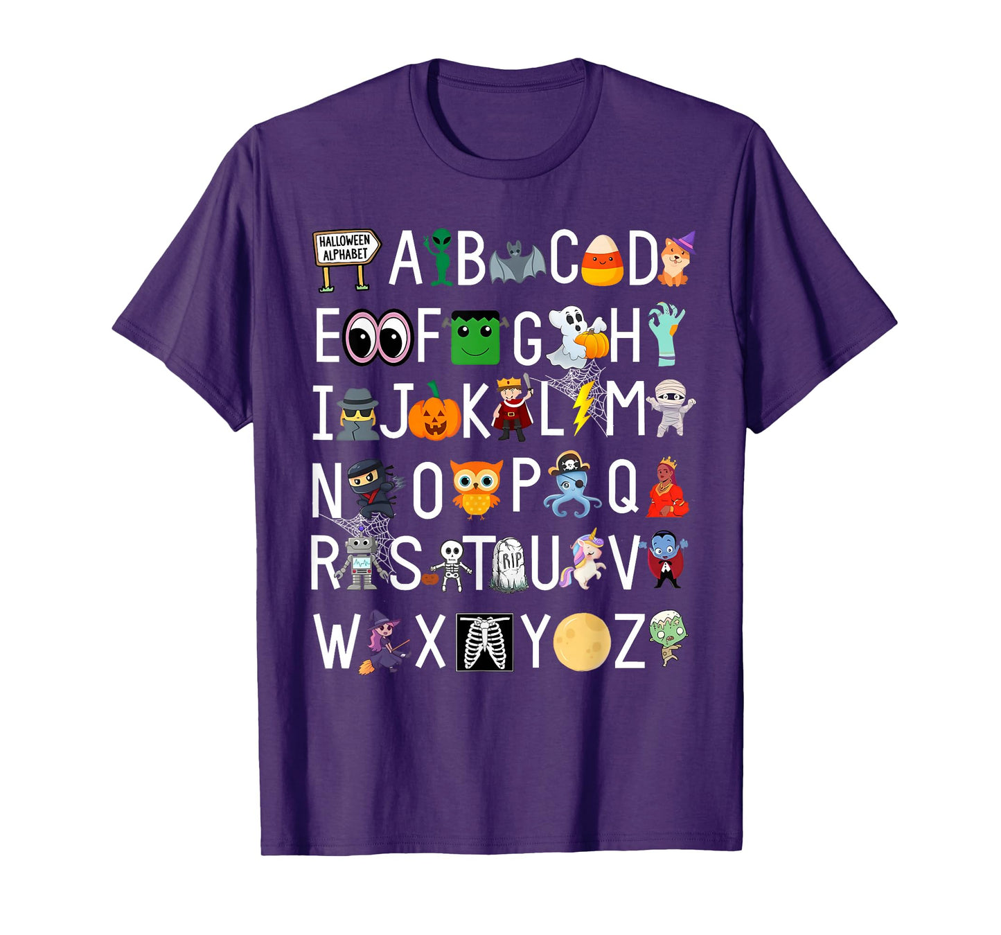 ABCs Learning Kindergarten Teacher Funny Halloween Alphabet T-Shirt