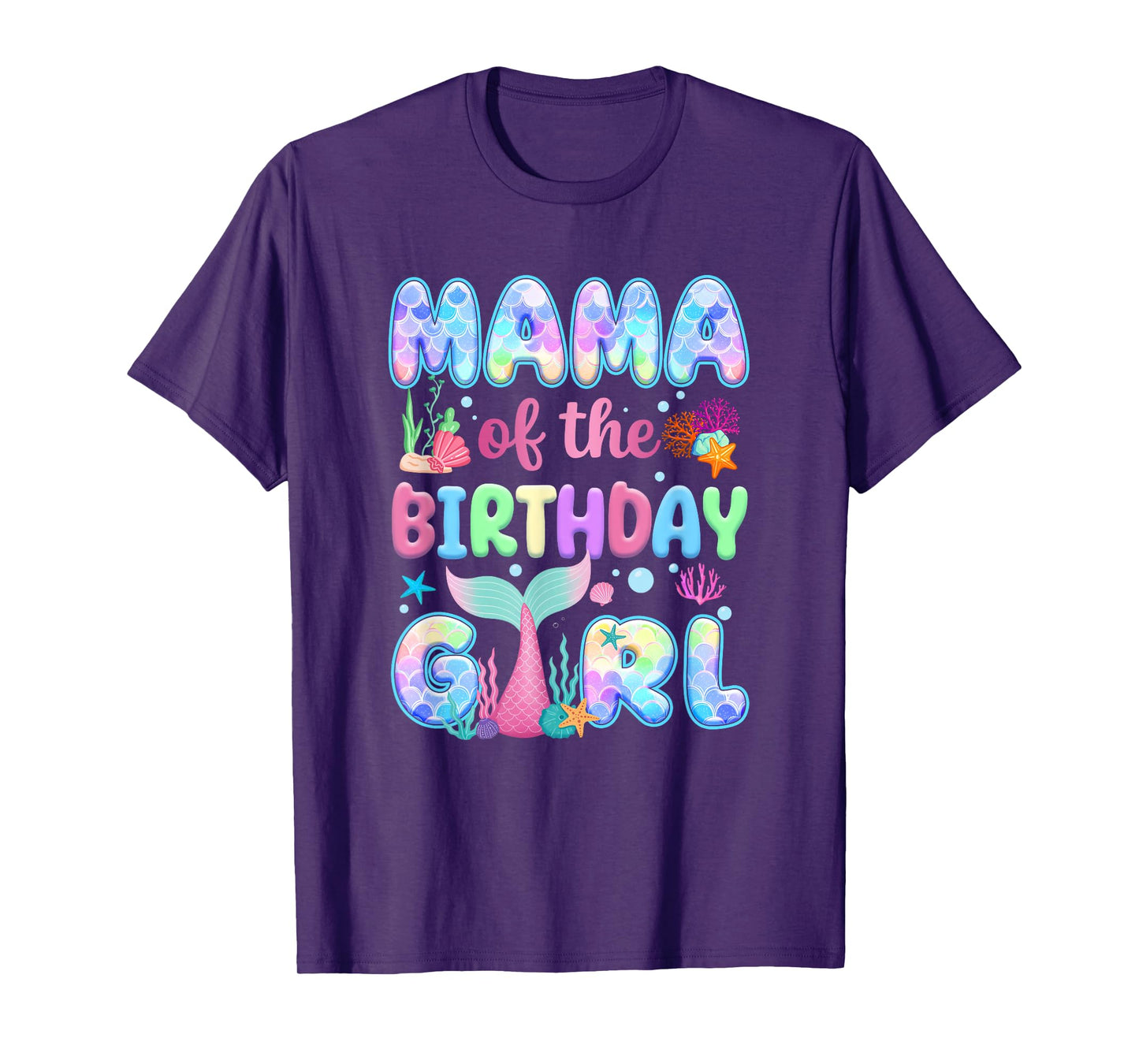 Mama Of The Birthday Mermaid Girl Family Matching Party T-Shirt