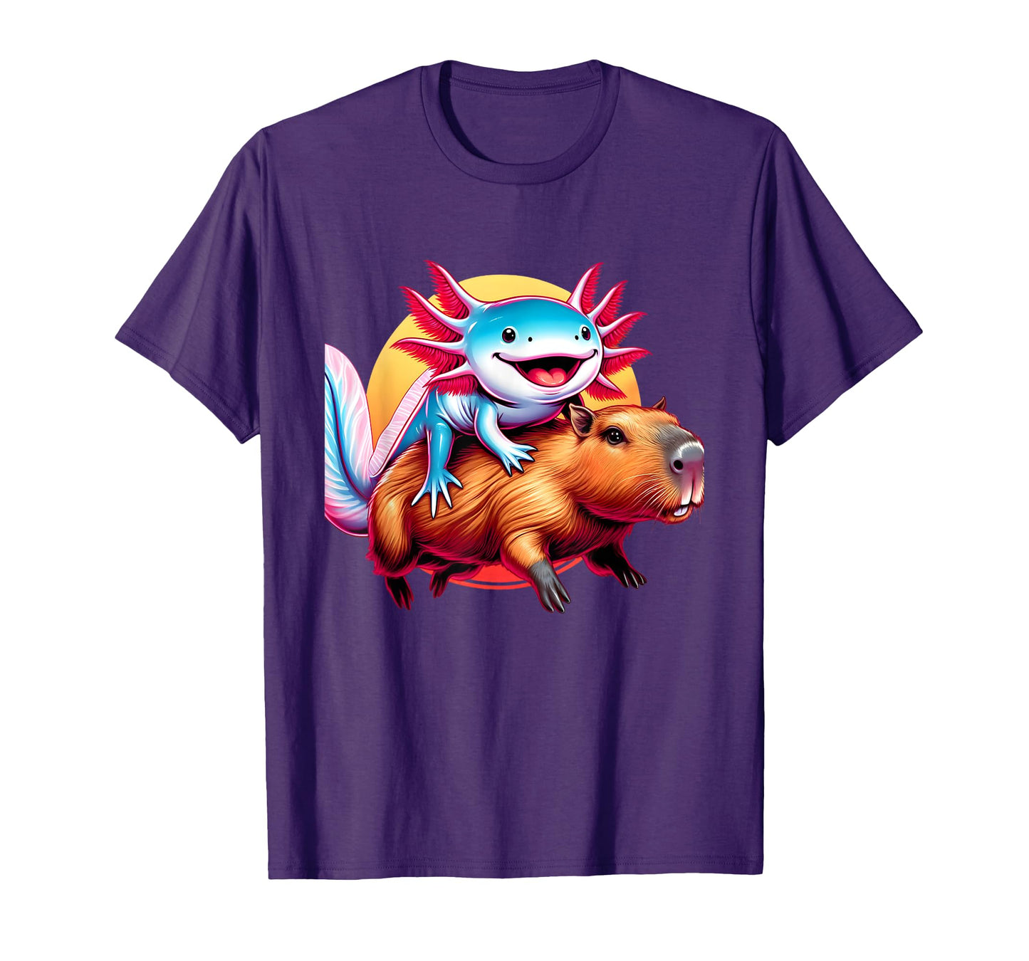 Funny Capybara Graphic Tee Men Women Kids Boys Axolotl Lover T-Shirt