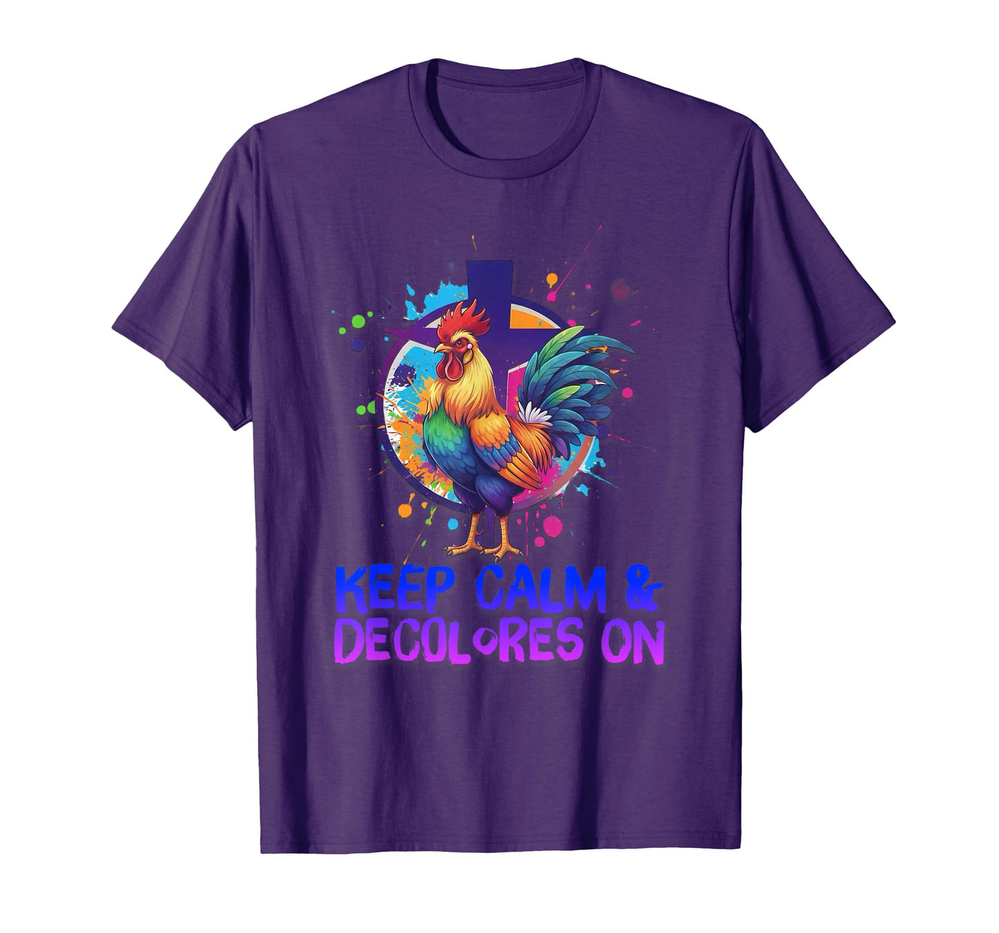 DeColores Cursillo Rainbow Rooster Catholic T-Shirt
