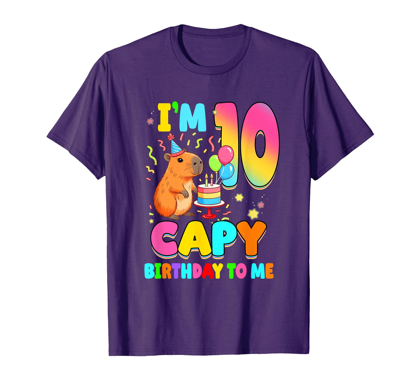 I'm 10 Years Old Capy Birthday to Me 10Th Birthday Capybara T-Shirt