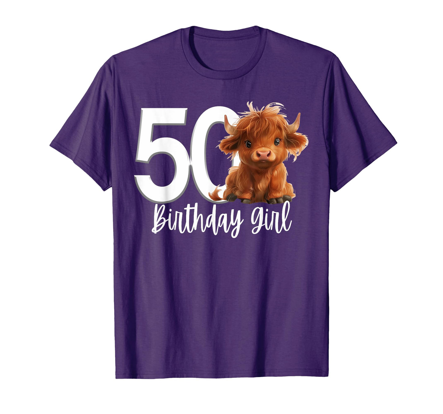 50th Birthday Highland Cow Party Women Gen X Mom Fifty 50 T-Shirt