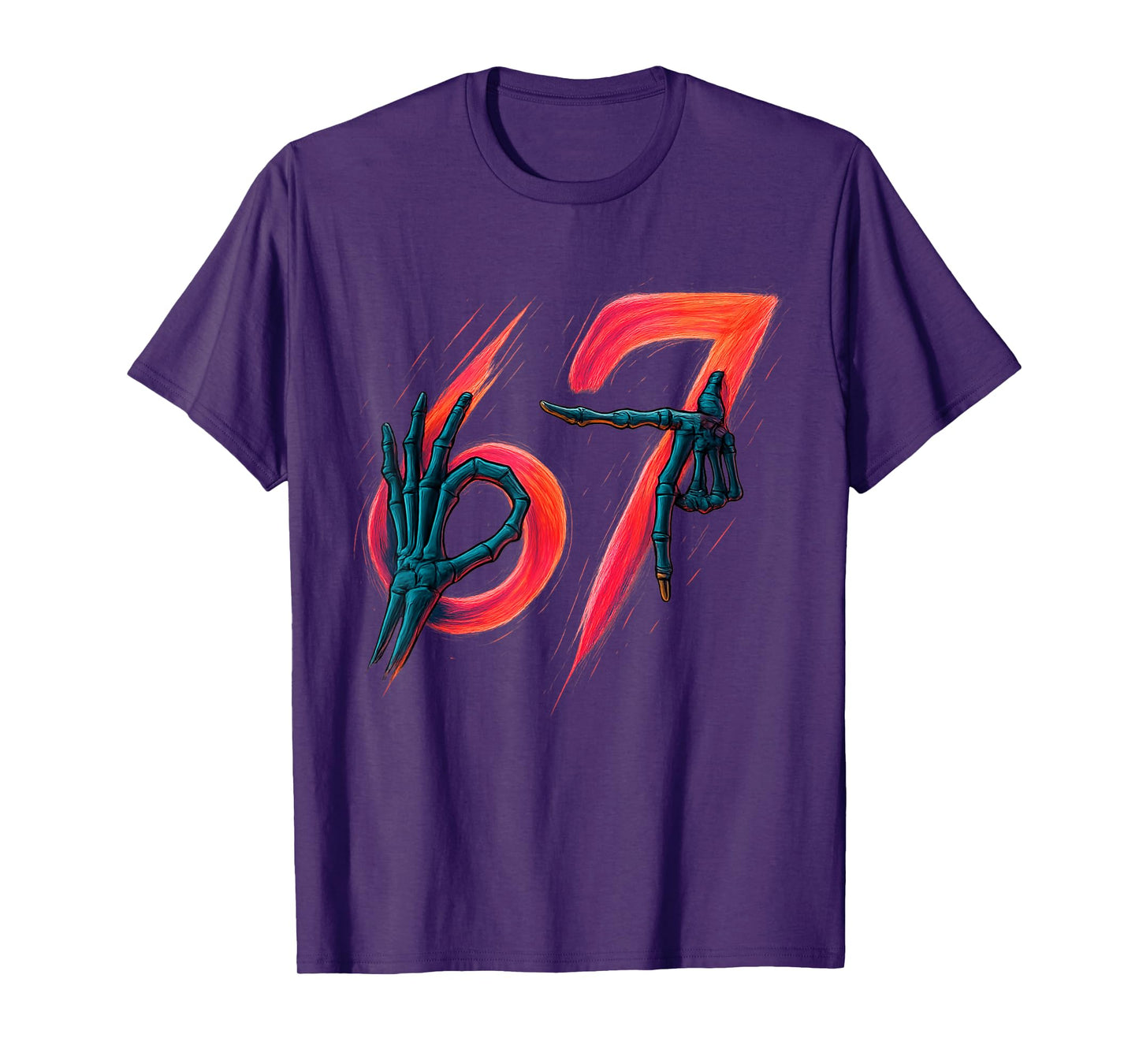 67 Meme Trendy Skeleton Halloween Funny Six Seven Gen Alpha T-Shirt
