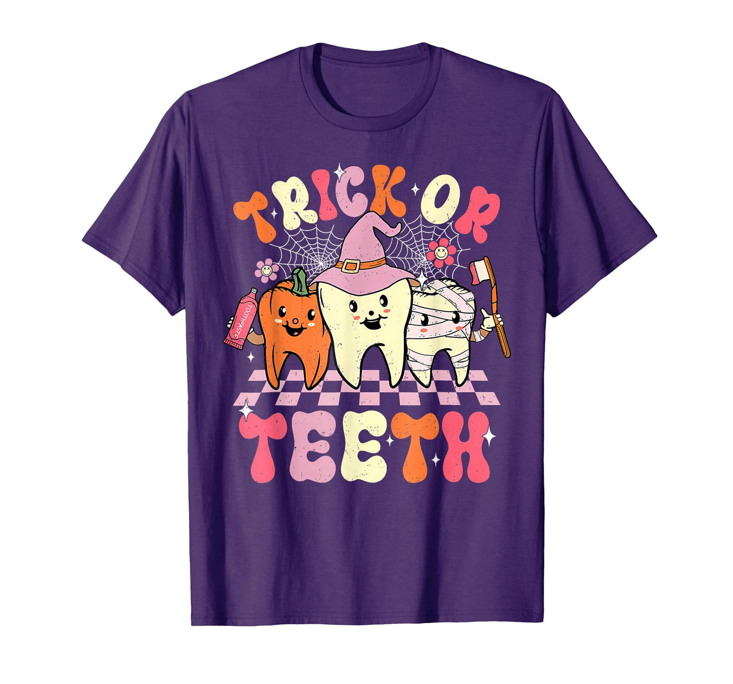 Funny Trick Or Teeth Halloween Dental Hygienist Or Assistant T-Shirt