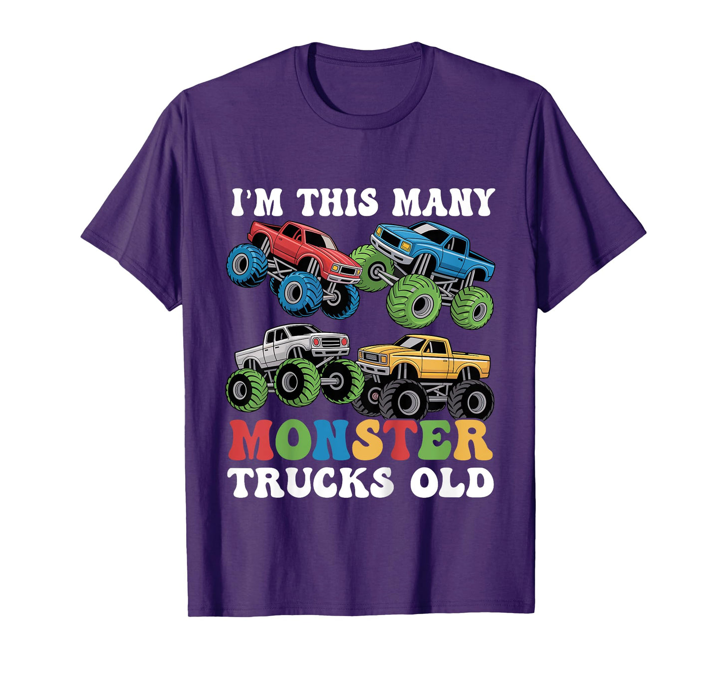 Kids I'm This Many Monster Truck Old 4th Birthday Boy for kids T-Shirt
