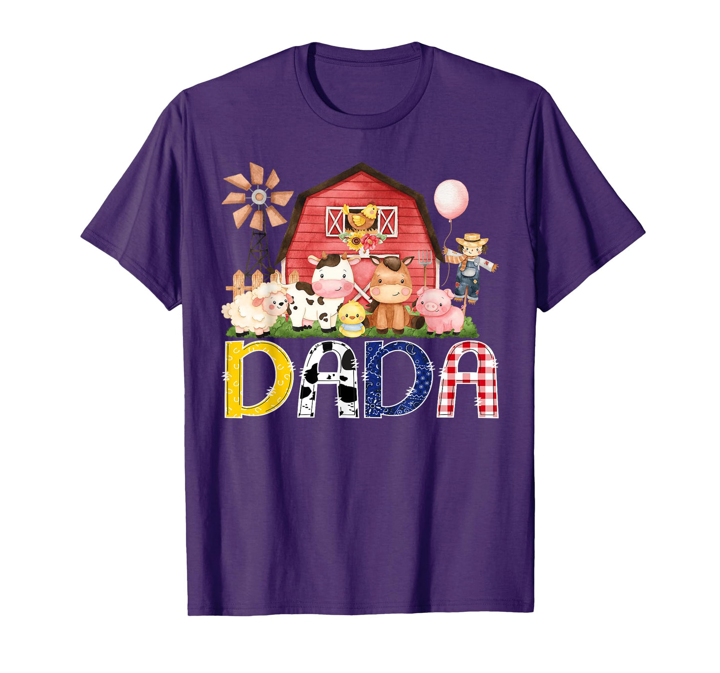 Dada Of The Birthday Boy/Girl/Kids Red Farm Cow T-Shirt