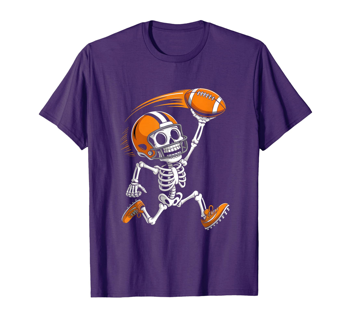 Halloween Skeleton Funny Football Shirt for Teens Boys Men T-Shirt