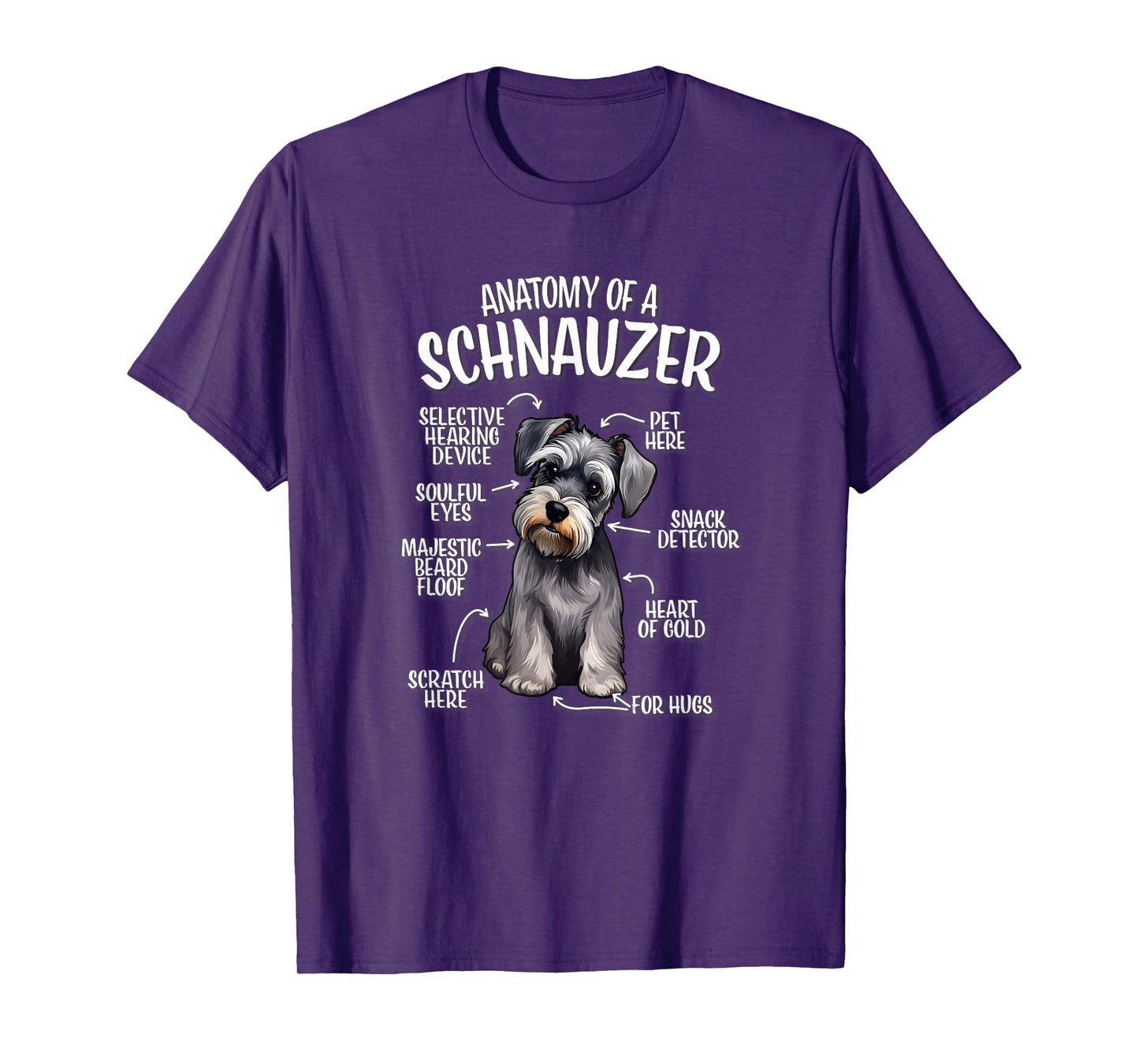 Mens Womens Kids Funny Anatomy of Miniature Schnauzer Lover T-Shirt