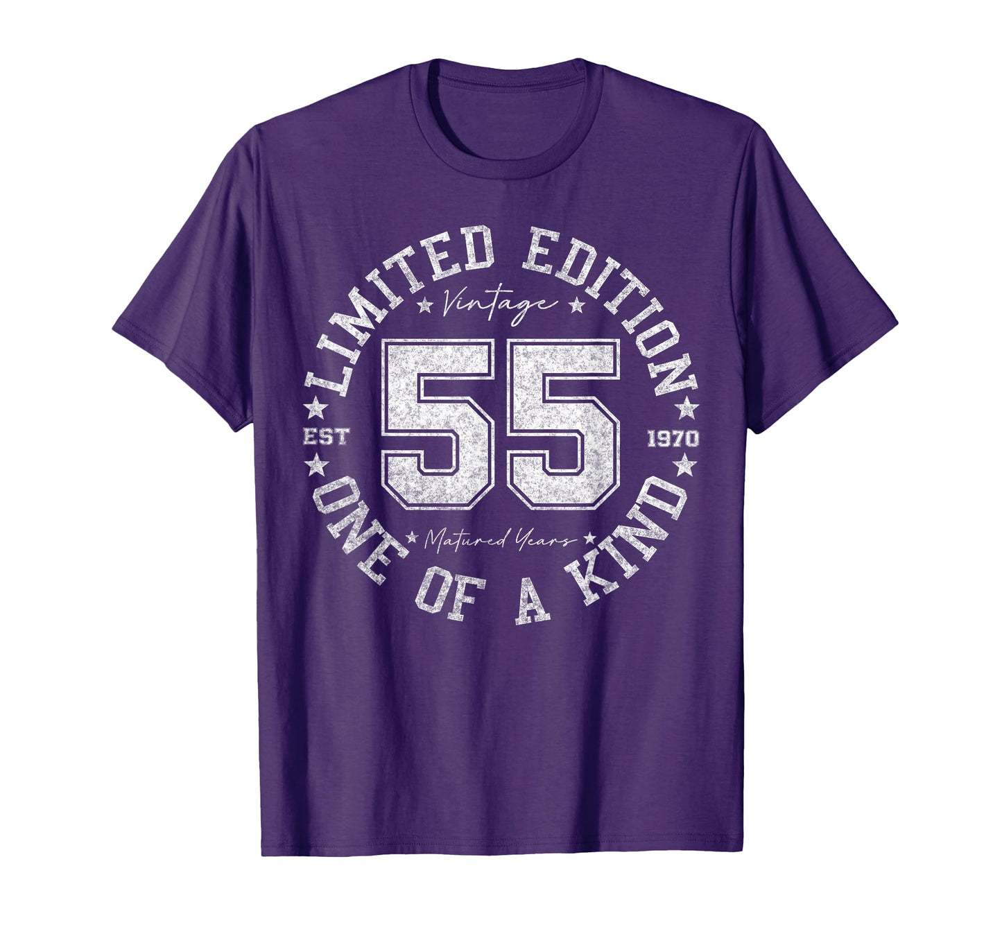 Retro One Of a Kind Shirts For Men Women 2025 55th Birthday T-Shirt, Unisex-Adult, Short Sleeve, T-Shirt, Black, Small