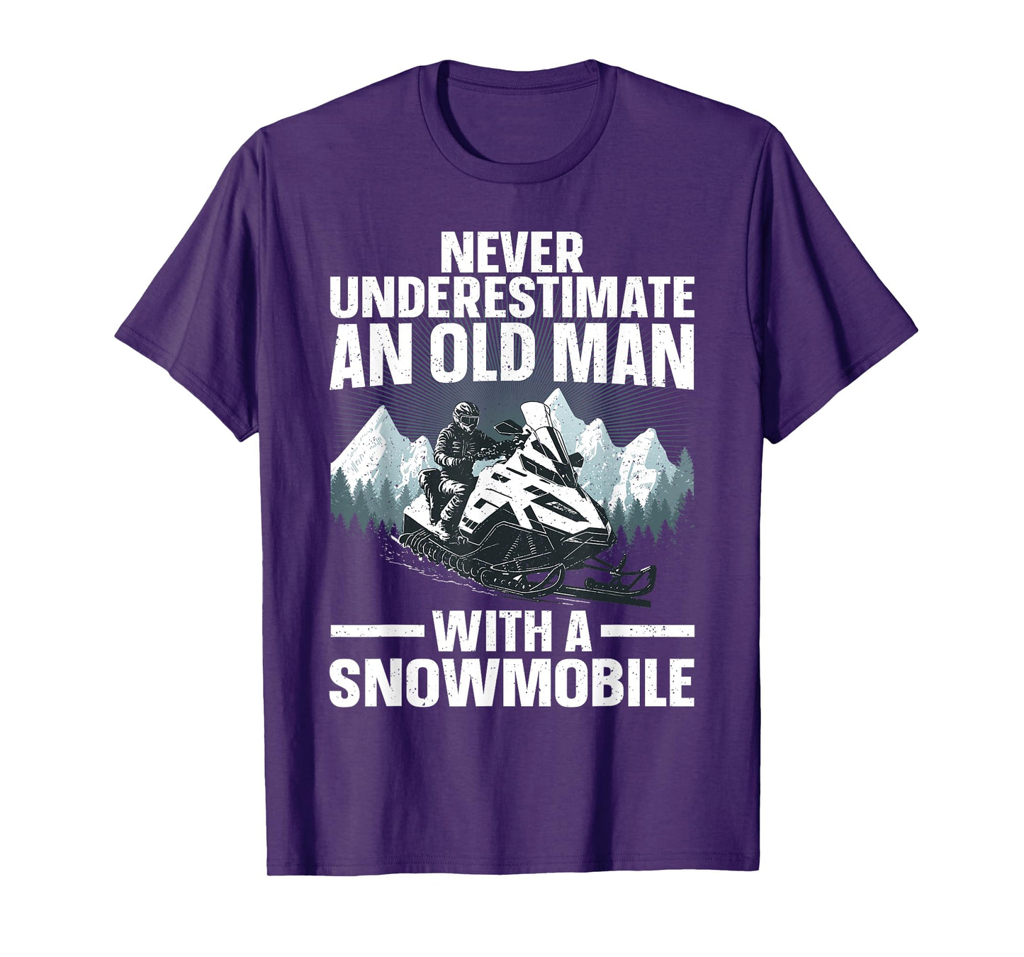 Snowmobile Art For Men Grandpa Snowmobiling Snowmobile Lover T-Shirt