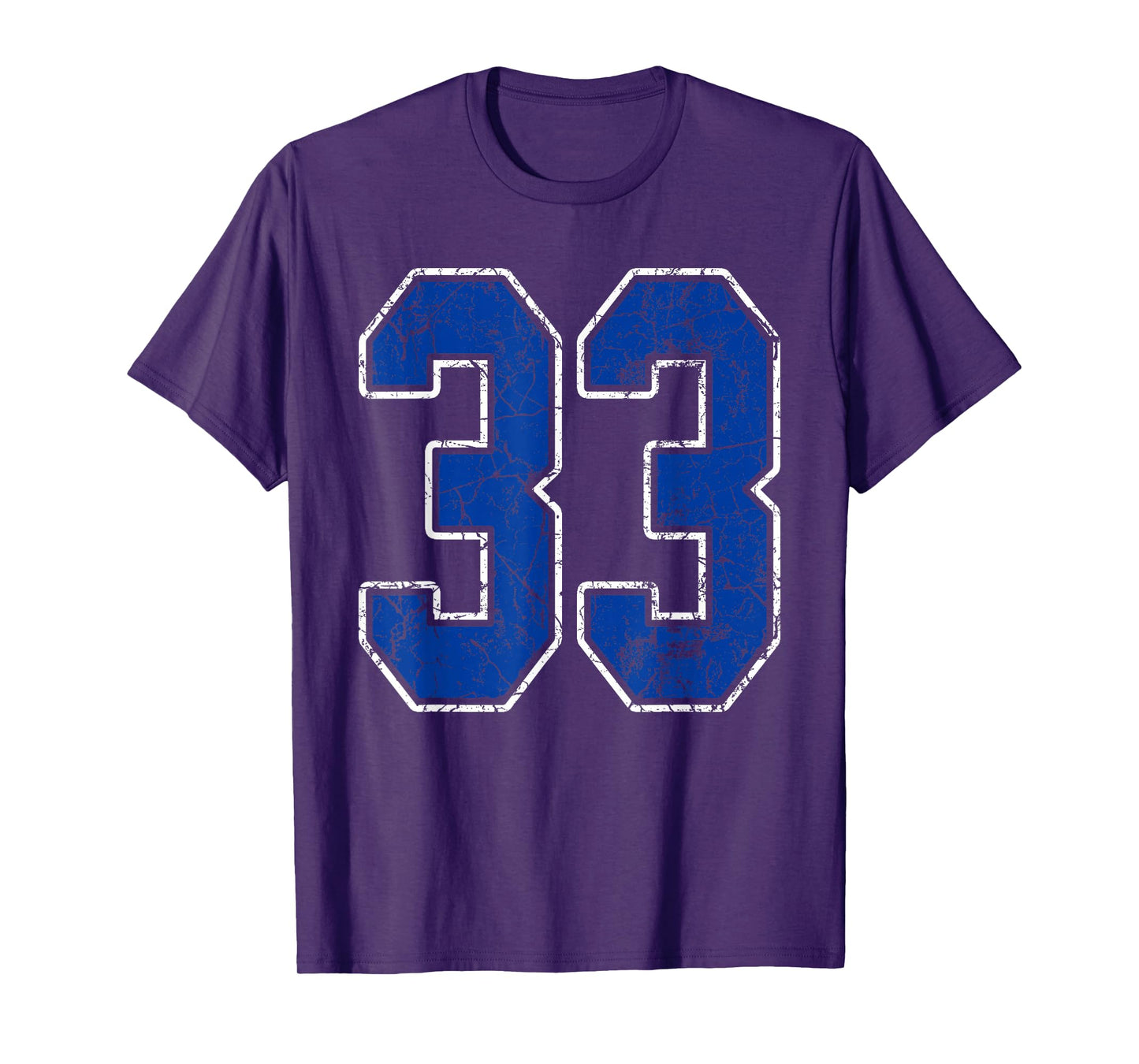 Royal Blue and White Number 33 Jersey Player Uniform #33 Fan T-Shirt