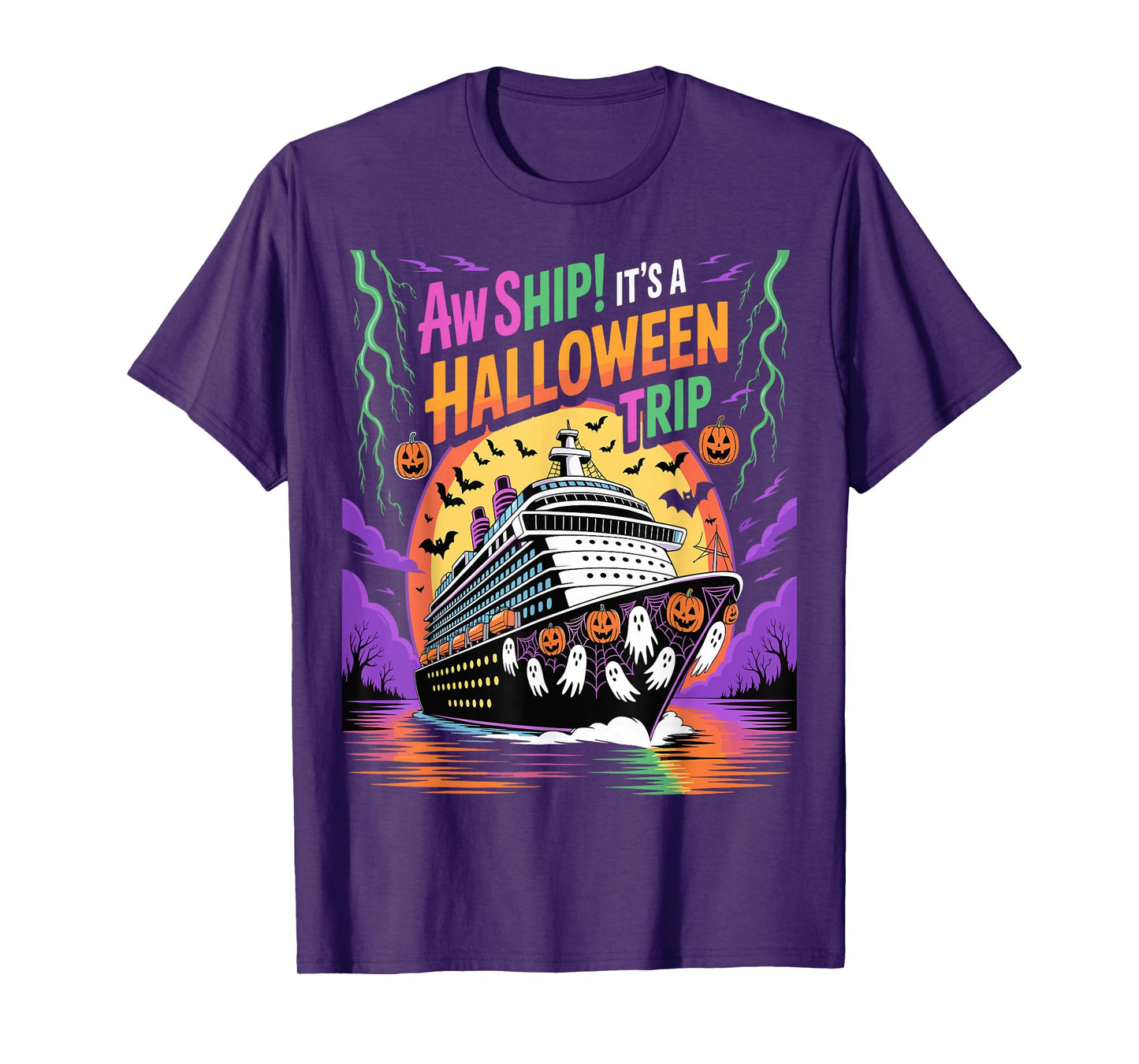Aw Ship It’s a Halloween Trip Funny Cruise T-Shirt