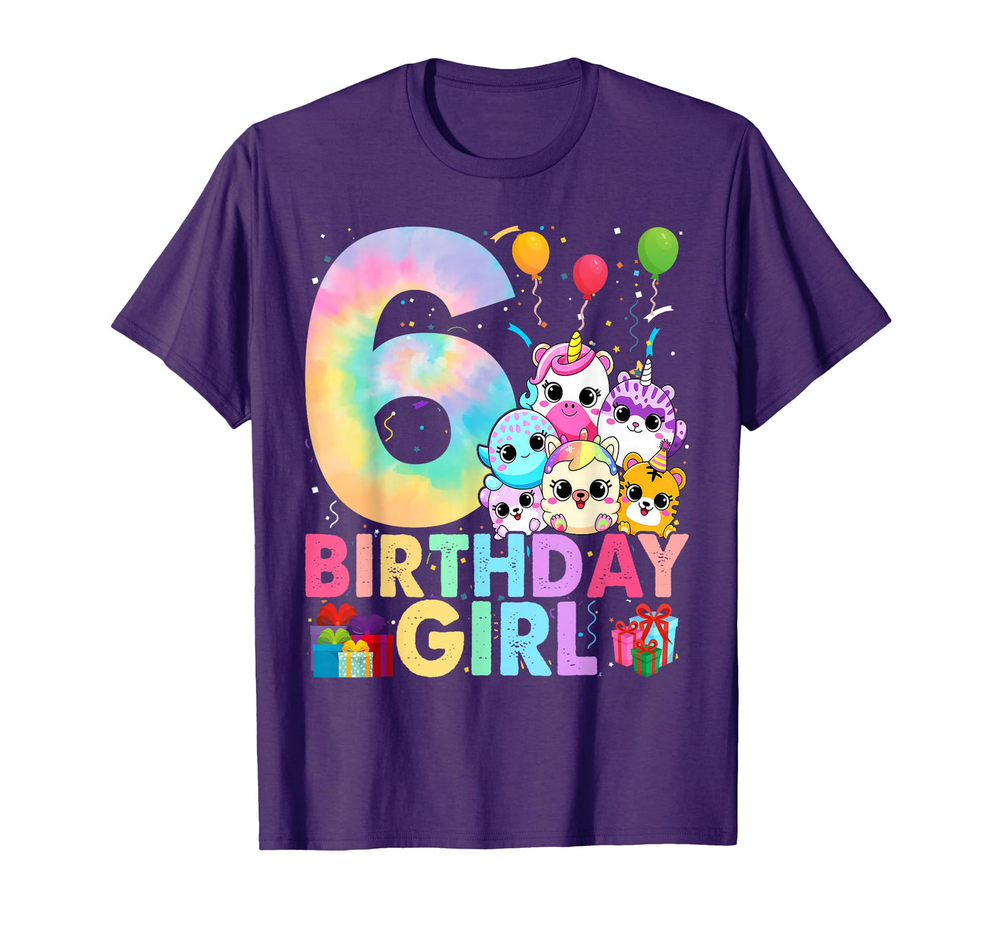 Birthday Girl 6th Birthday Squish Squad Mallow T-Shirt