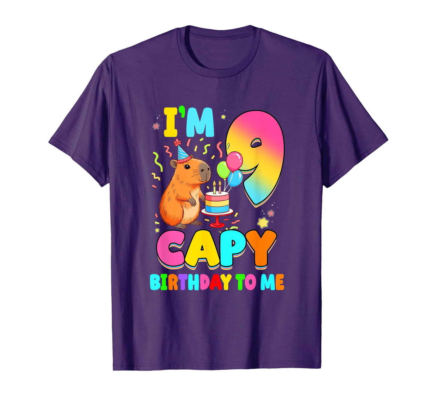I'm 9 Years Old Capy Birthday to Me 9Th Birthday Capybara T-Shirt