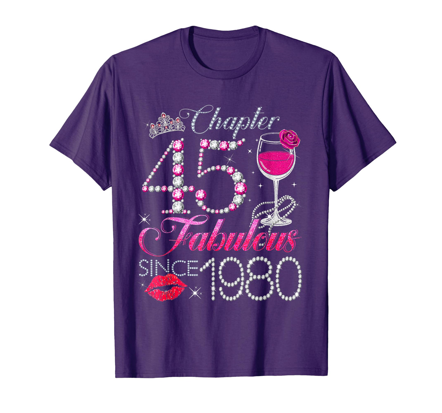 Chapter 45 Fabulous Since 1980 45th Birthday Queen Diamond T-Shirt