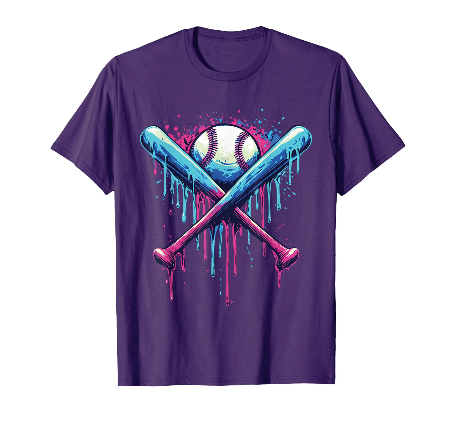 Baseball Bat Drip Funny Graphic T-Shirt
