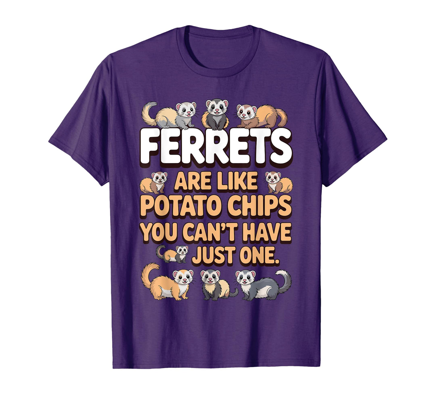 Cute Ferret Design For Men Women Kids Animal Ferret Lover T-Shirt