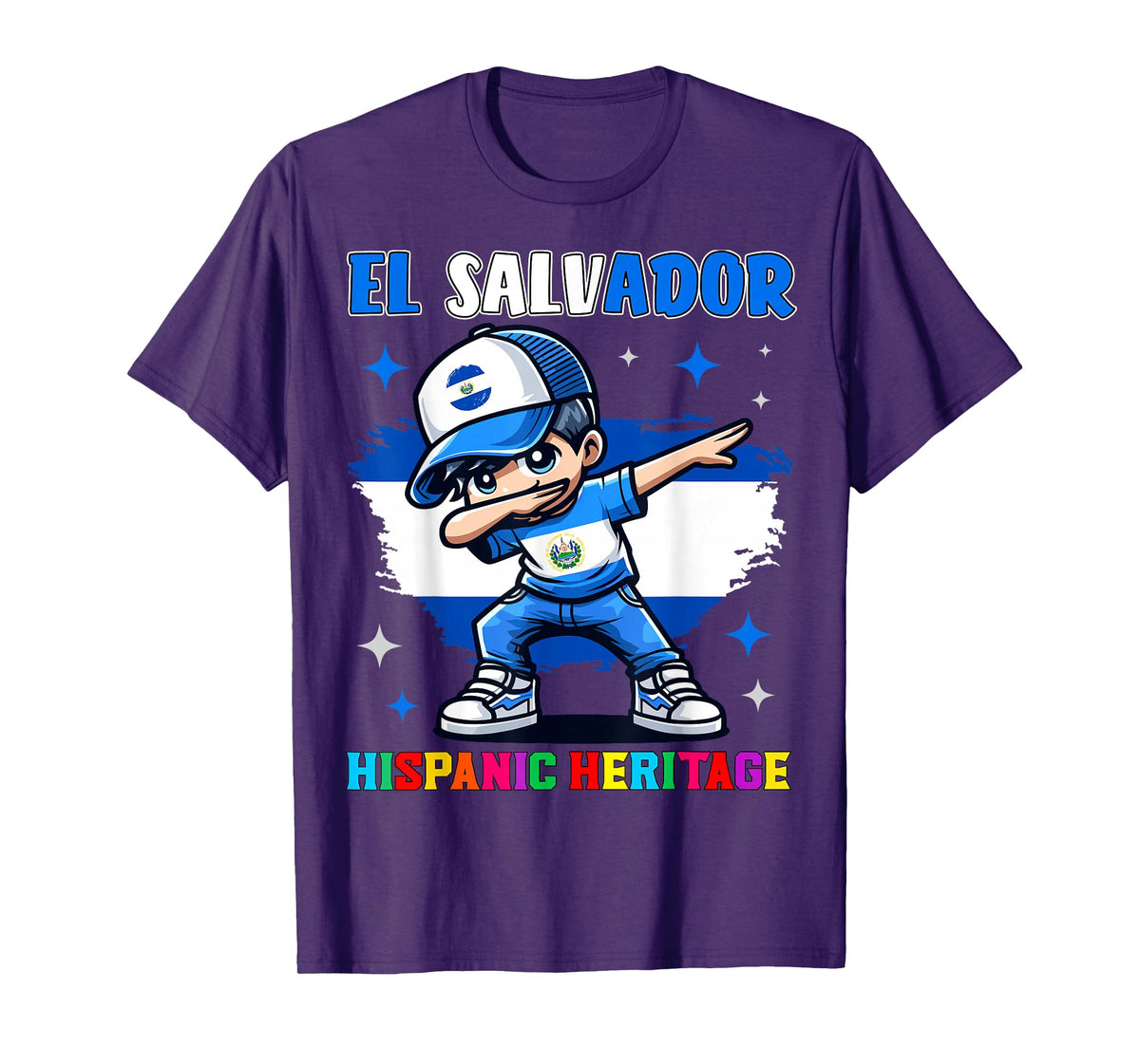 El Salvador Dabbing Kid Hispanic Heritage Celebration Kids T-Shirt