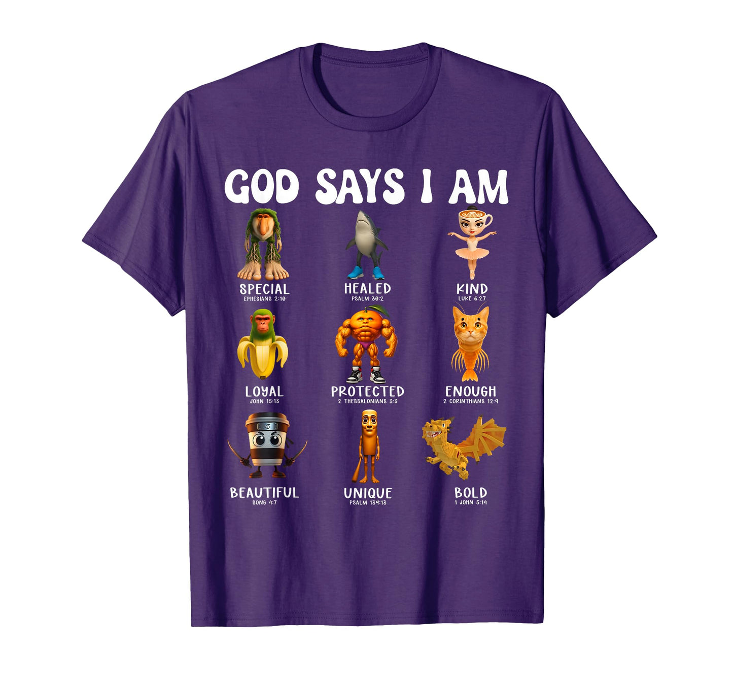God Says I Am Quirky Italian Brainrot Scripture Design T-Shirt