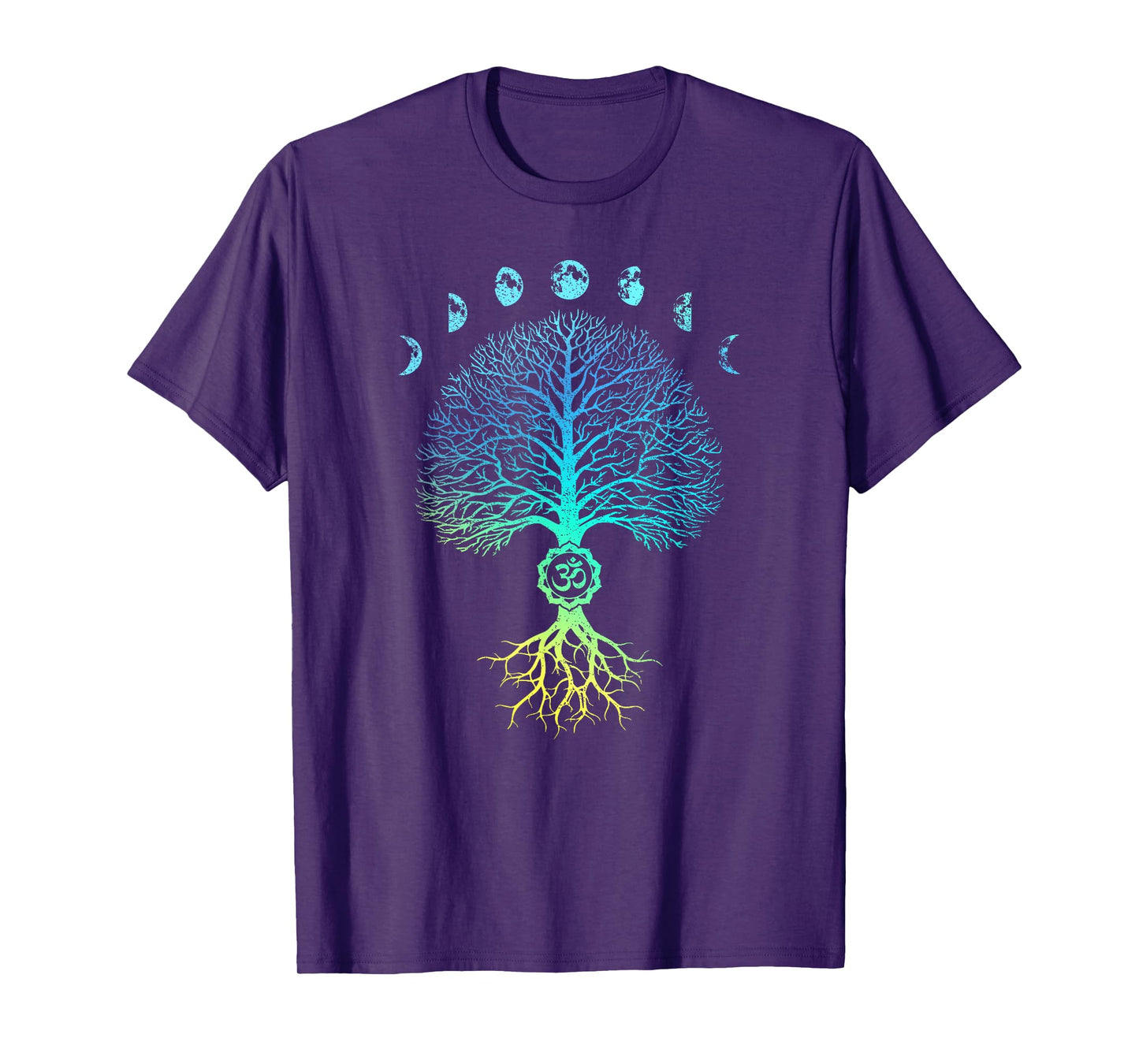 Tree of Life Phases of the Moon Om Chakra Yoga Gift T-Shirt
