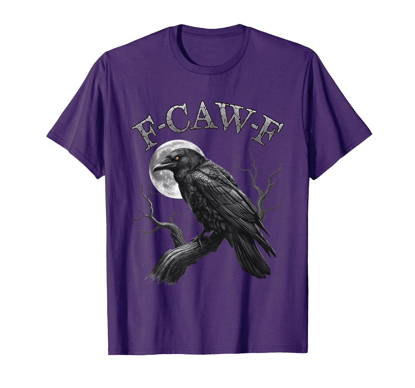 Black Crow, F-Caw-F Funny Black Bird moon Gothic Adult Humor T-Shirt