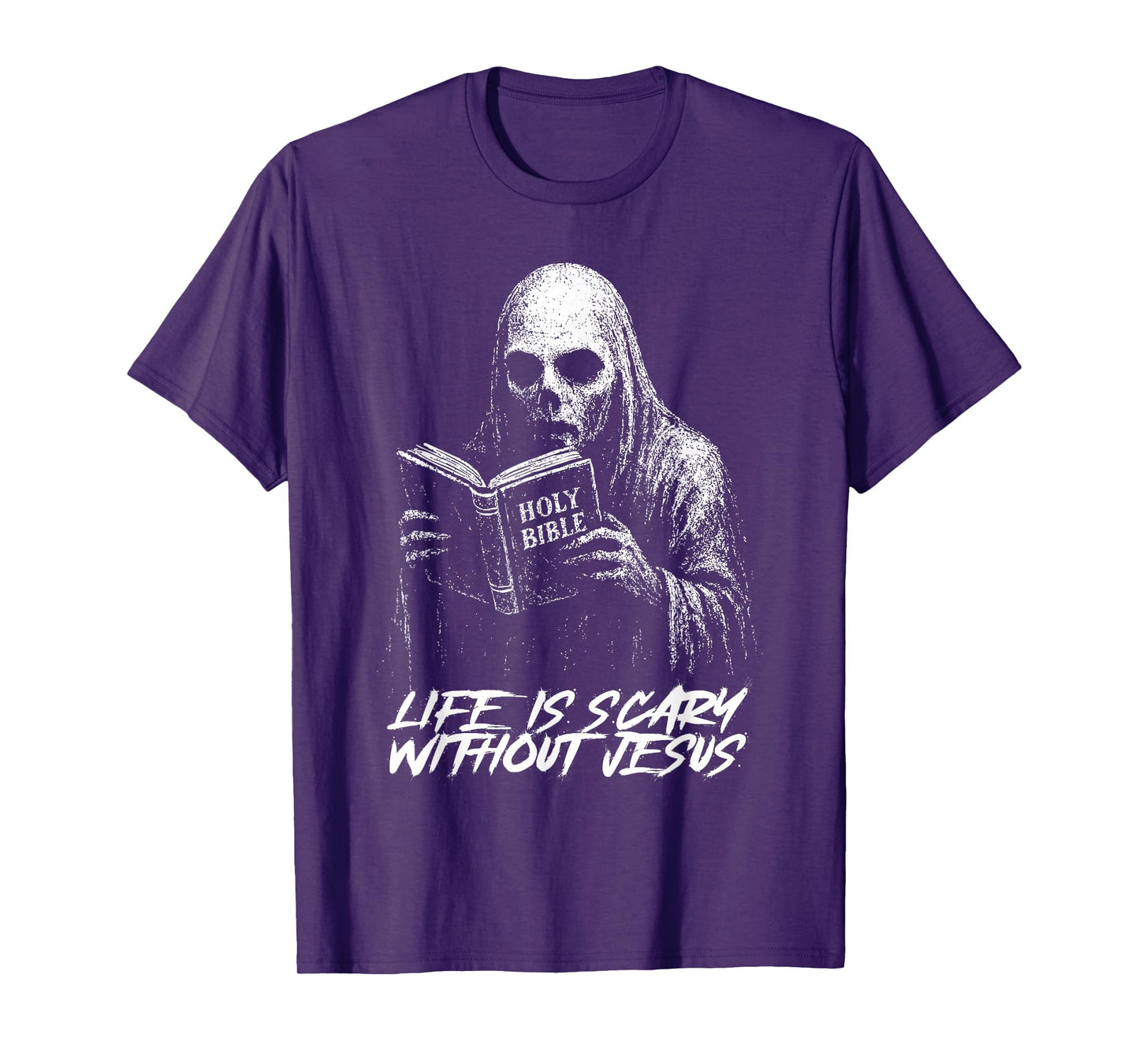 Life is Scary Without Jesus Christian Appropriate Halloween T-Shirt