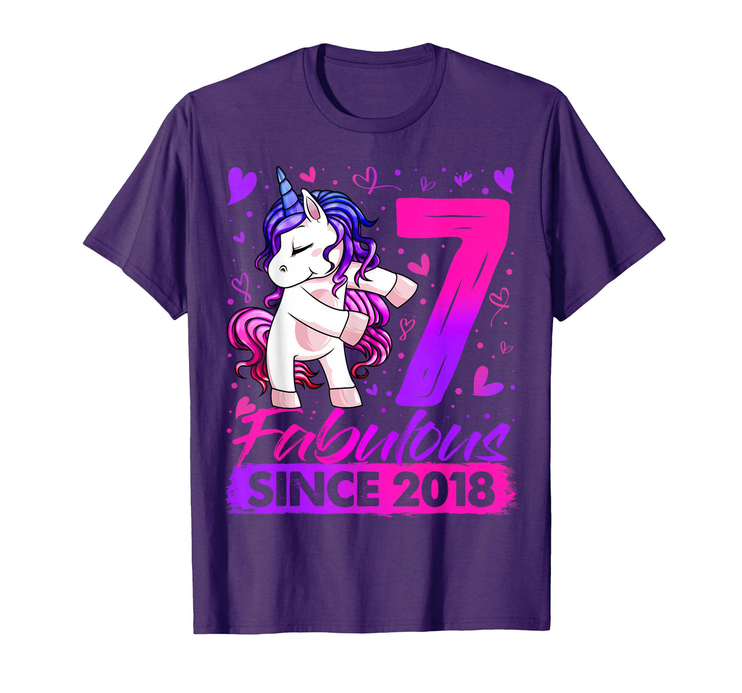 7 Year Old Unicorn Gifts For Girls 7th Birthday Girl Party T-Shirt