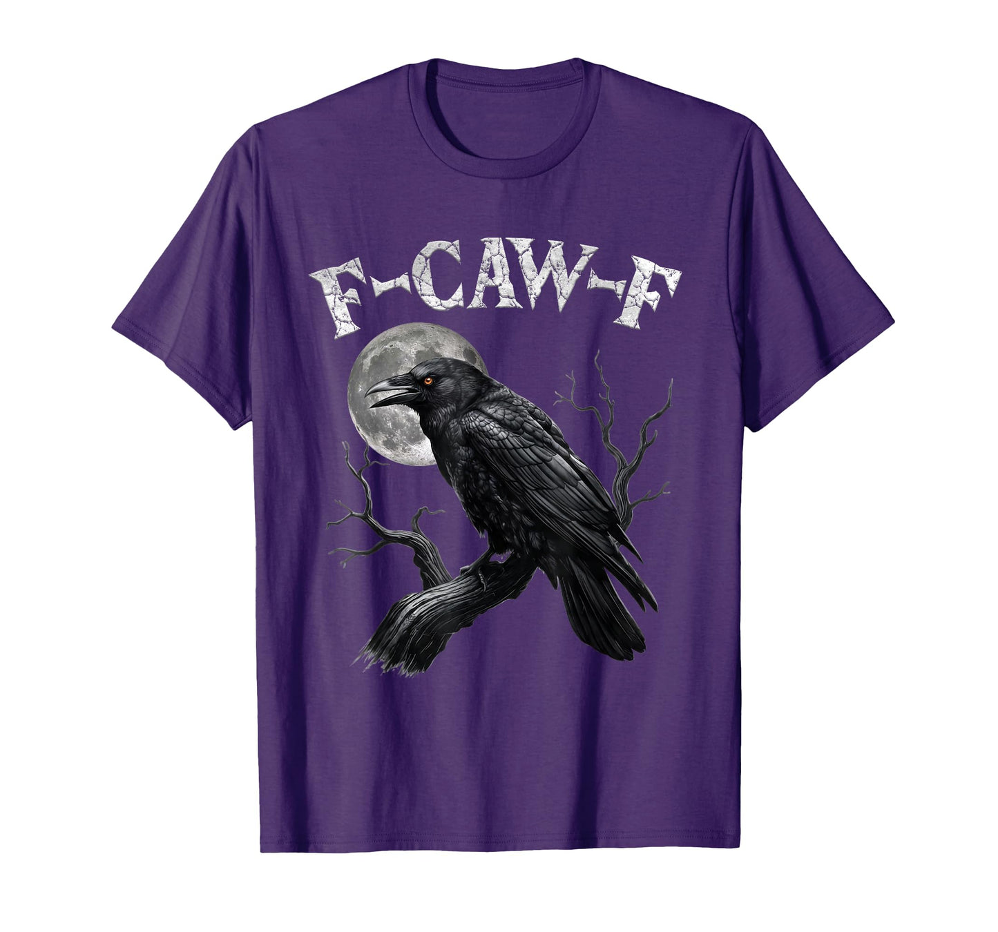 Black Crow, F-Caw-F Funny Black Bird Moon Gothic Adult Humor T-Shirt