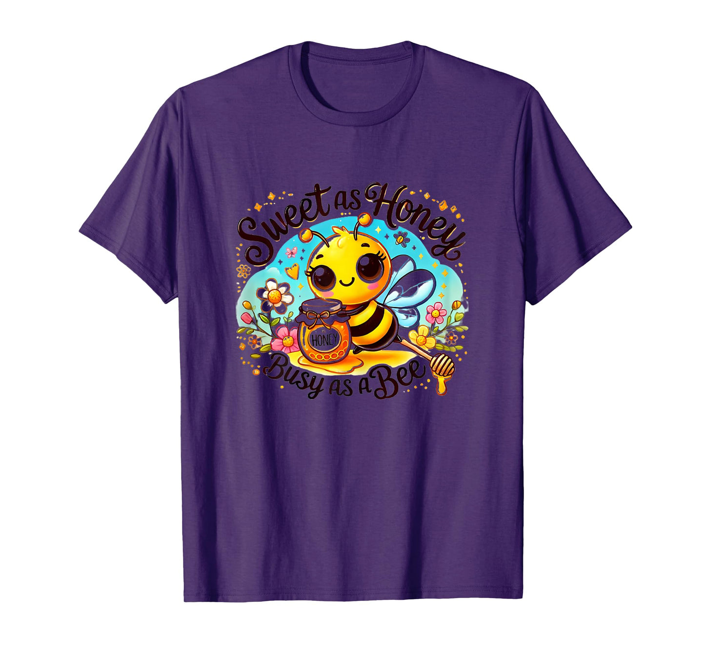 Cute Bee with Honey - Sweet as Honey, Busy as a Bee T-Shirt