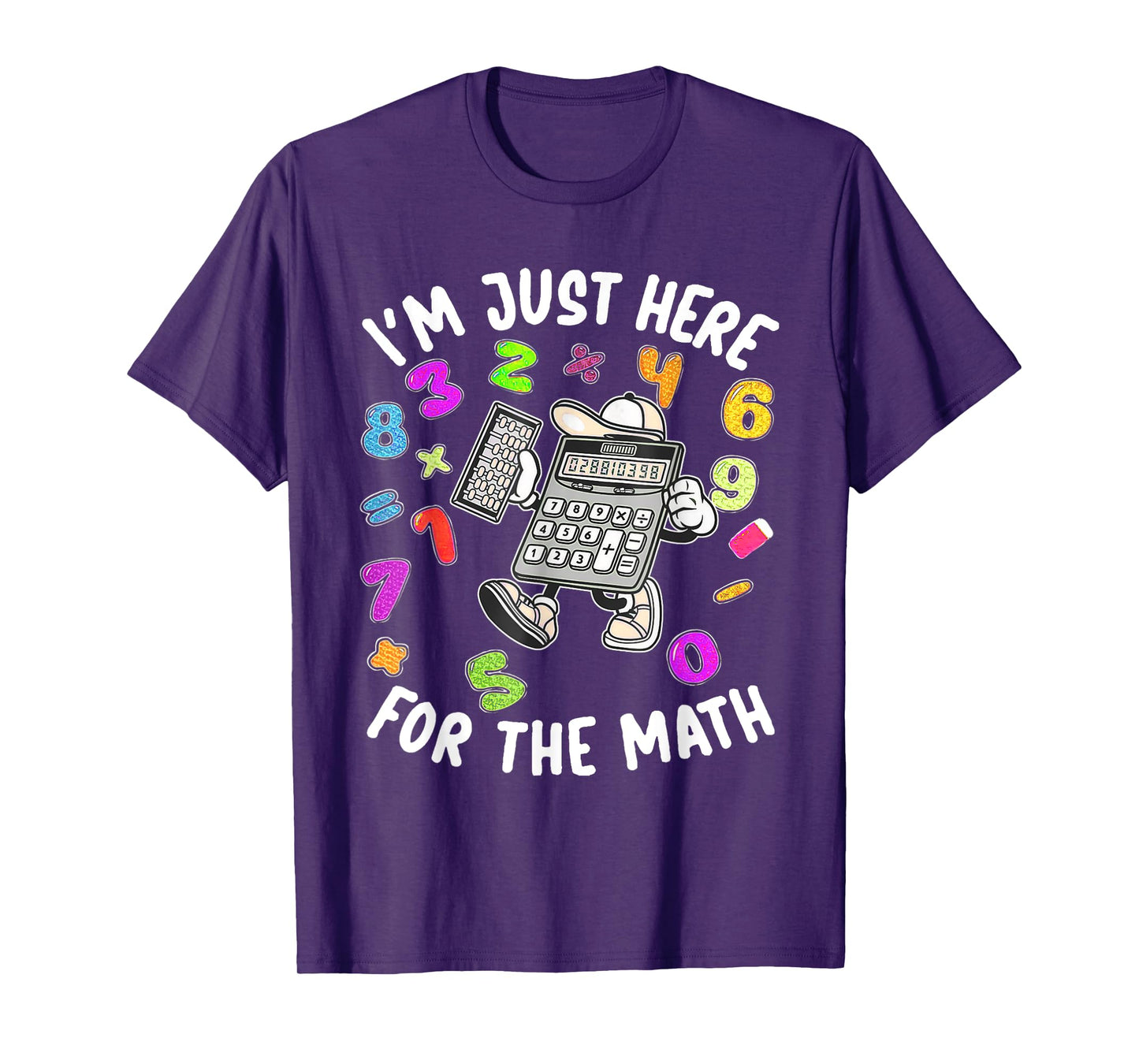 Cute I'm Just Here For The Math Number Day Calculator T-Shirt