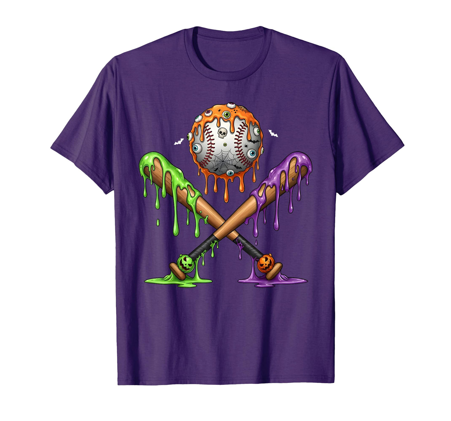Baseball Bats Drip for Boys Ice Cream Drip Halloween T-Shirt