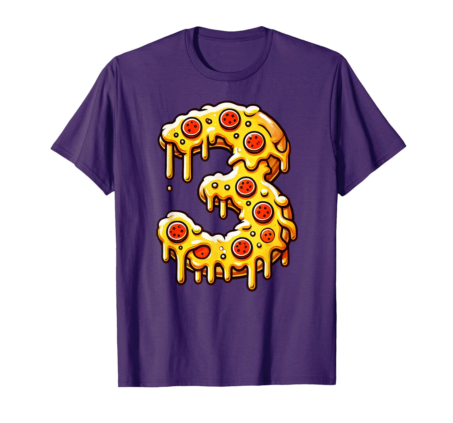 Pizza Bday Party 3rd 3 Years Old Birthday Boys Girls Kids T-Shirt