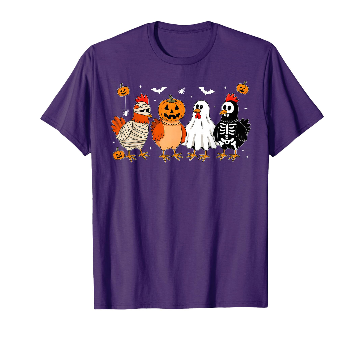 Mummy Chicken Skeleton Ghost Pumpkin Halloween Chicken Lover T-Shirt