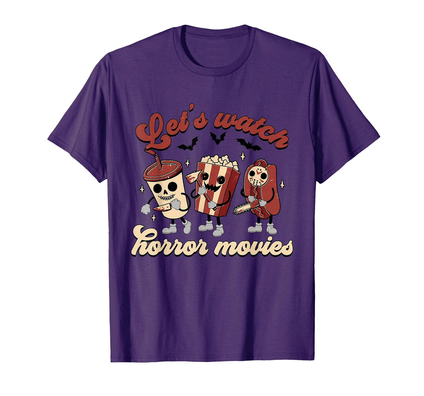 Funny Halloween Let's Watch Horror Movies and Chill Snack T-Shirt
