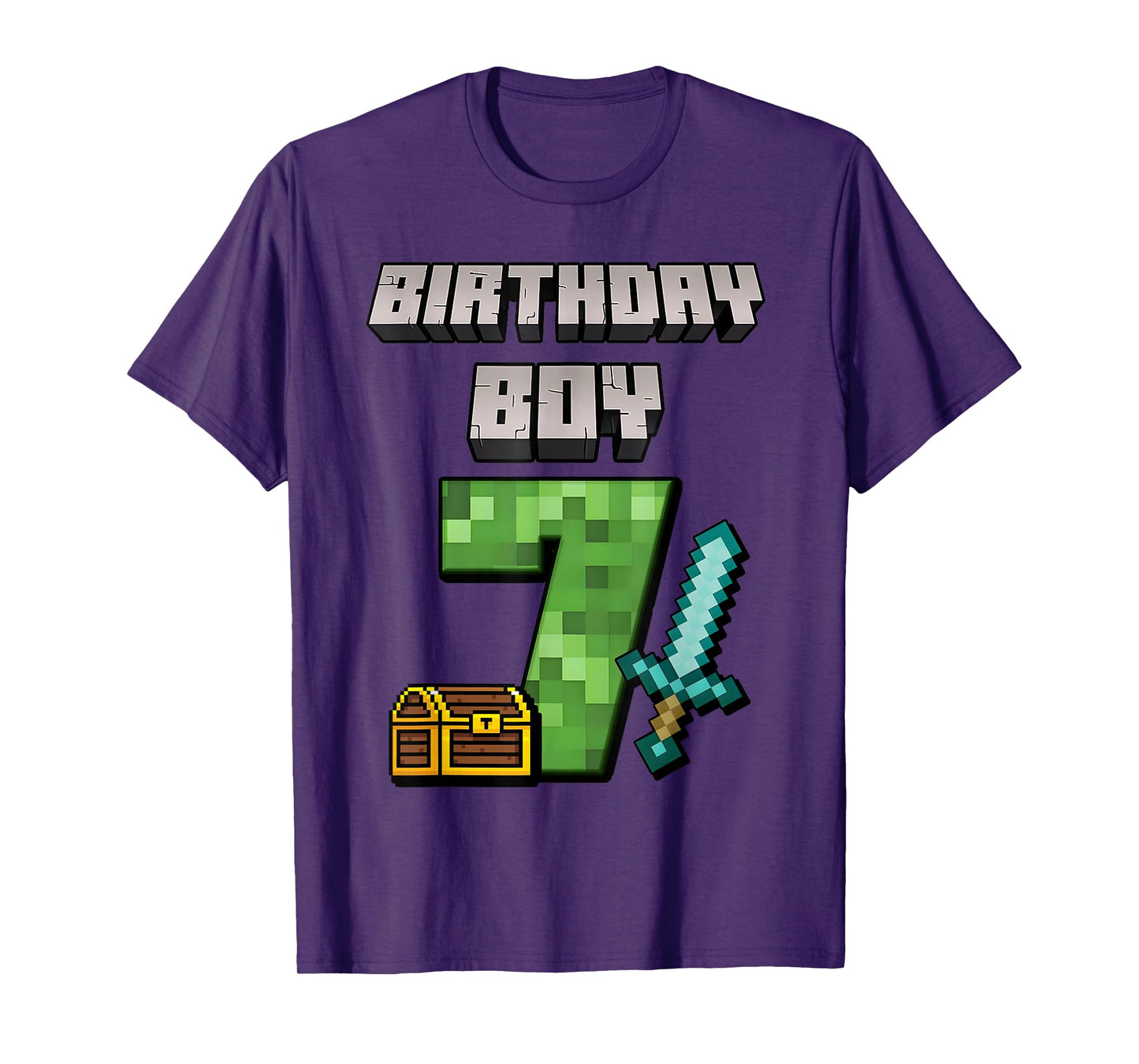 Birthday Boy Shirt 7th Birthday Boy 7 Year Old Game Pixel T-Shirt