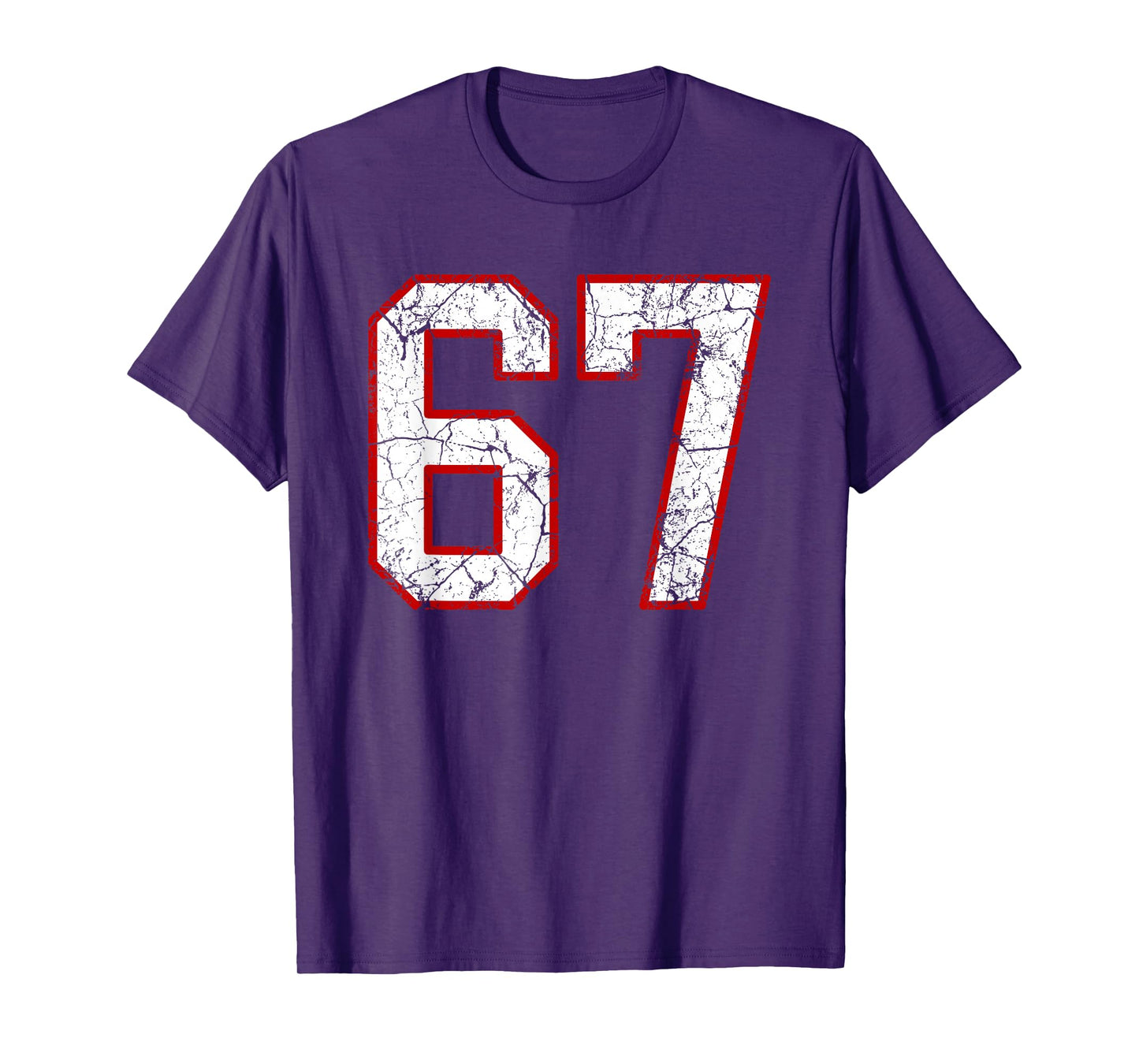 White and Red Sports Number 67 Jersey Uniform Player T-Shirt