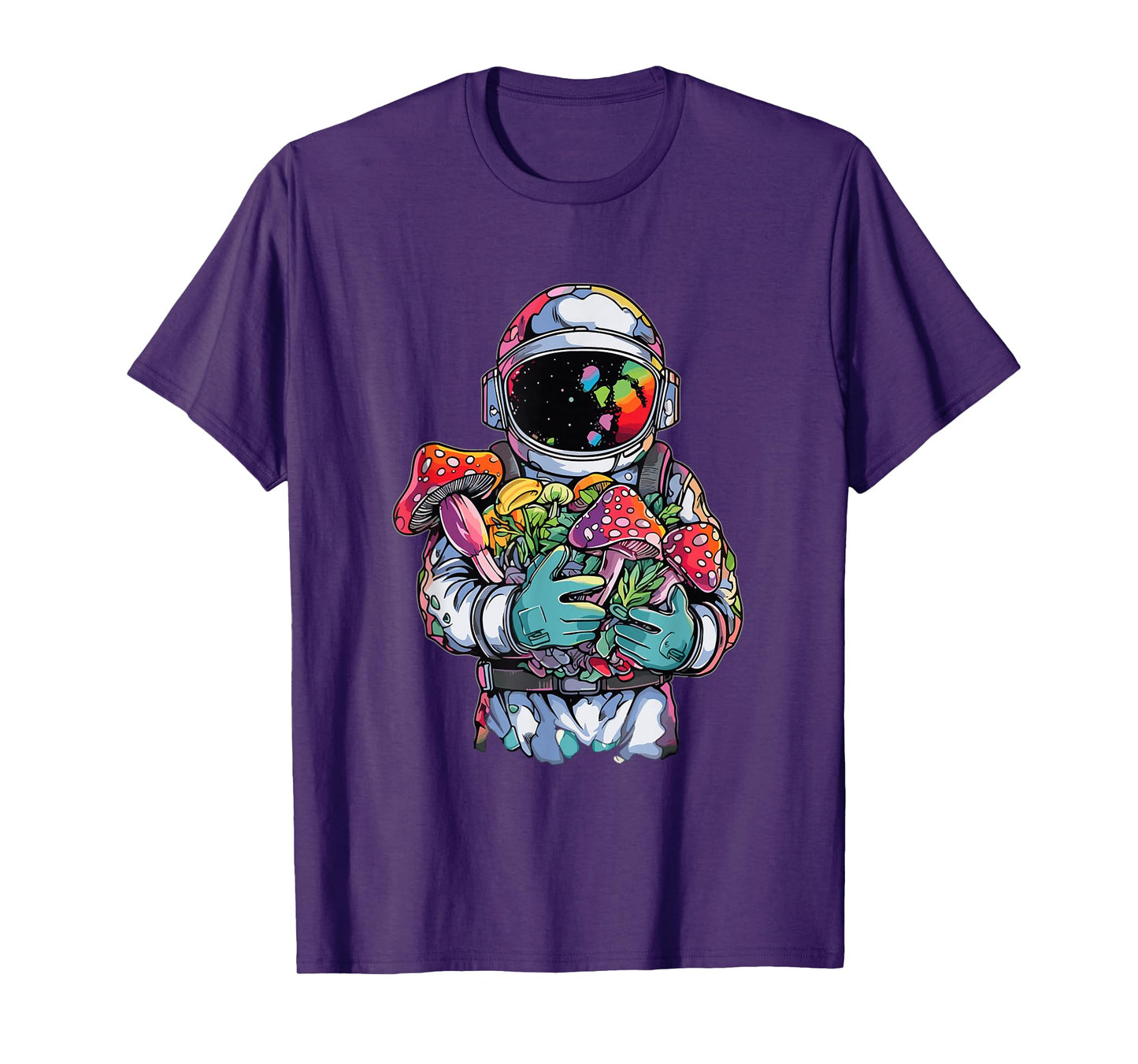 EDM DJ Festival Outfit Men & Women Trippy Astronaut Art EDM Mushroom Psychedelic Rave T-Shirt, Small, Black