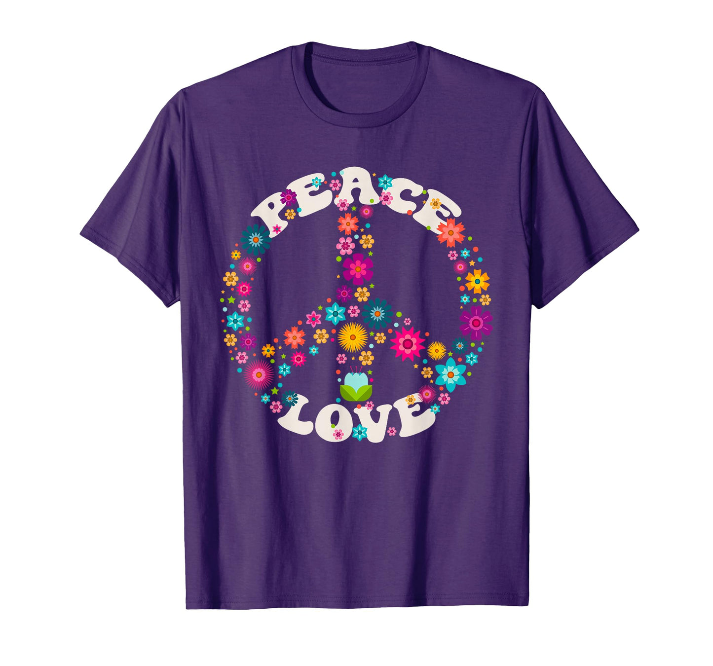 PEACE SIGN LOVE T Shirt 60s 70s Tie Dye Hippie Costume T-Shirt