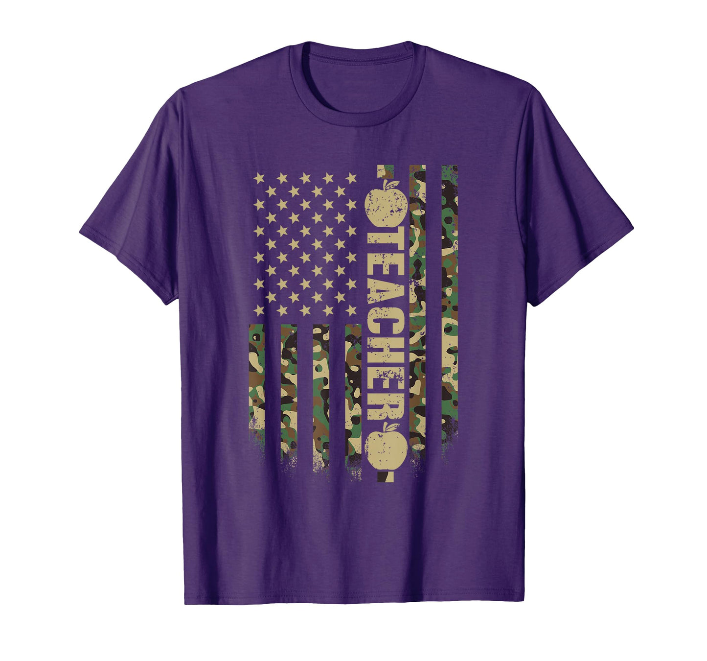 Patriotic Teacher American Flag Camouflage 4th Of July Camo T-Shirt