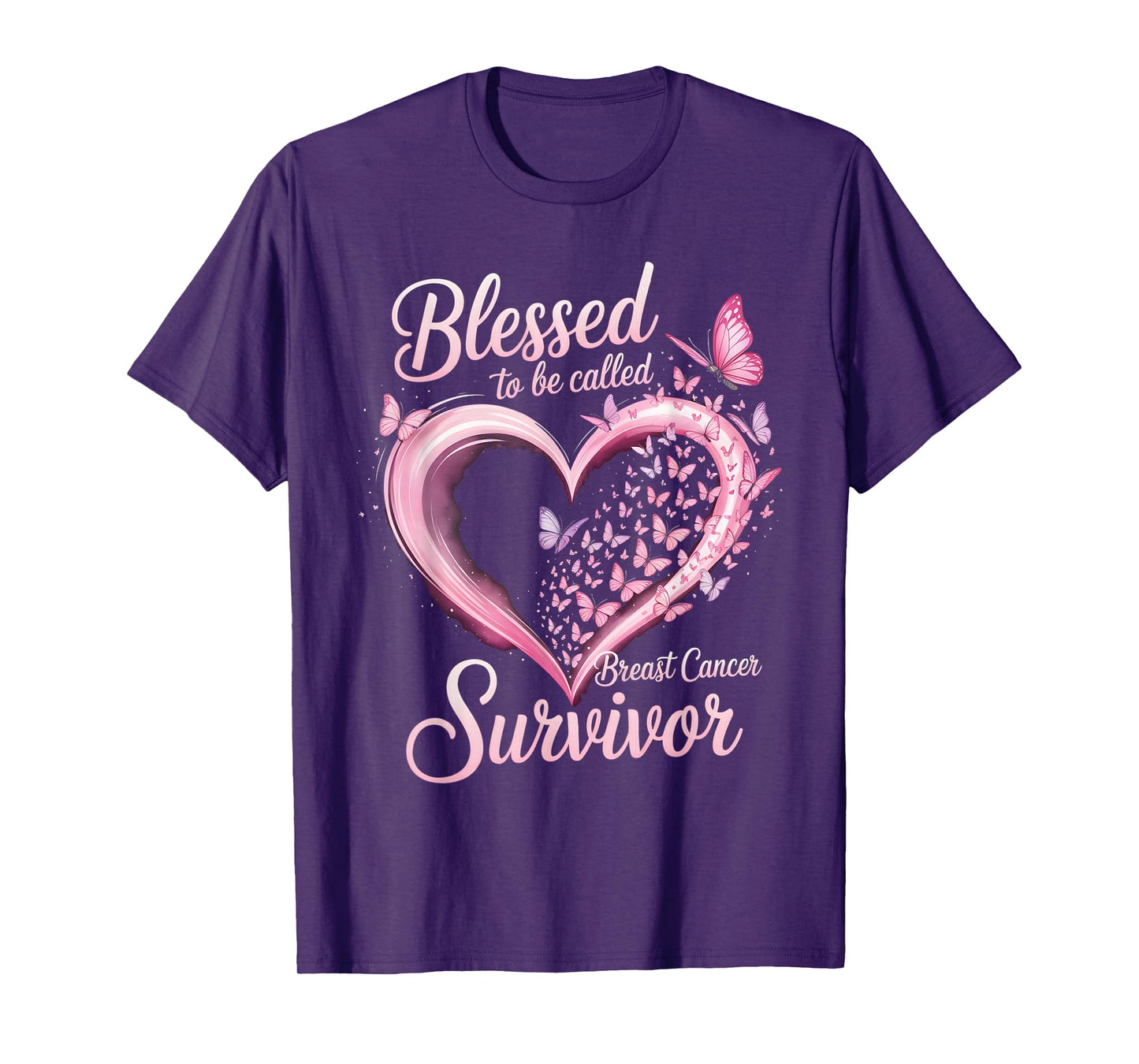 Blessed Breast Cancer Survivor Awareness Christian Women T-Shirt